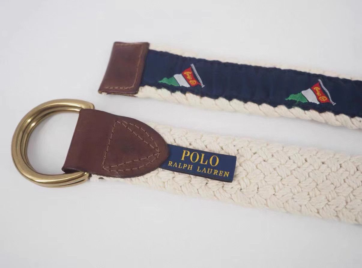 Polo Ralph Lauren POLO Ralph Lauren White Woven Belt with Brass Buckle K3 Size ONE SIZE - 3 Thumbnail