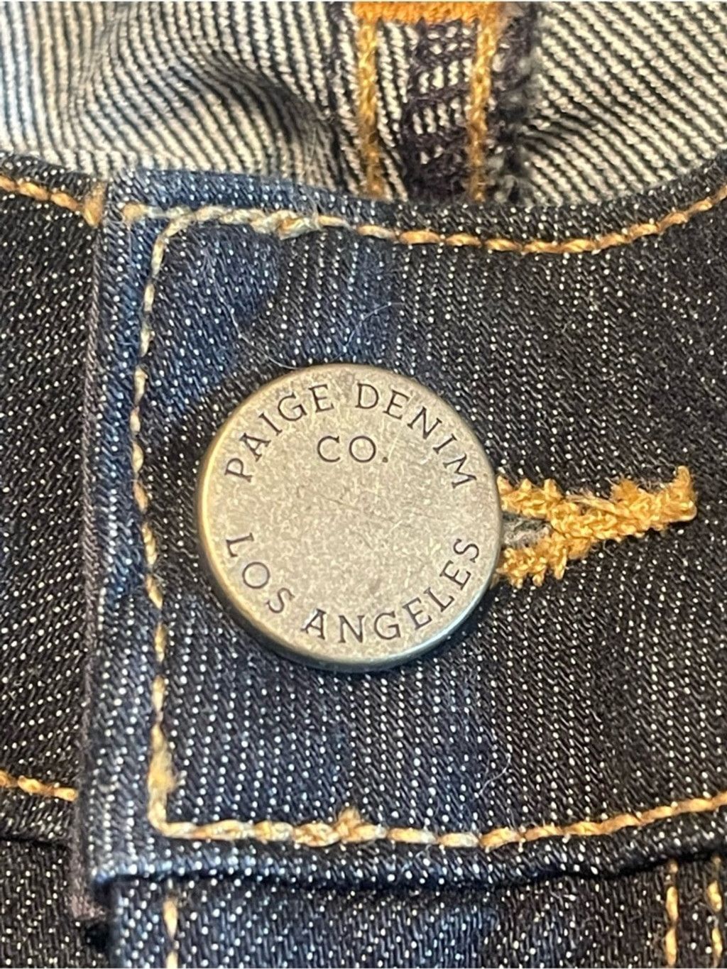 Paige PAIGE Skyline Skinny Jeans 28 Dark Wash Raw Hem Stretchy Size 28" / US 6 / IT 42 - 9 Thumbnail