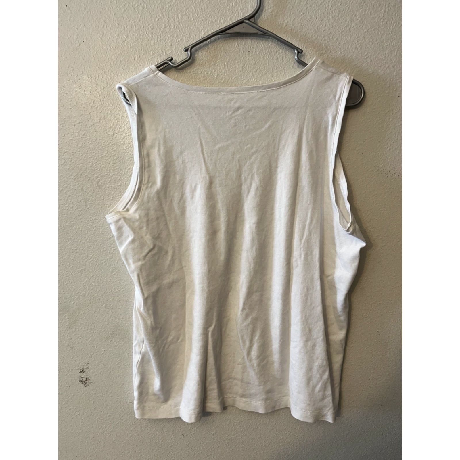 Vintage Chicos Shirt Womens Cotton Tank Sleeveless Round Neck White 3 80s 90s Classic Casual Party/Cocktail Workwear Mens Womens Girls Boys Size XS / US 0-2 / IT 36-38 - 3 Thumbnail