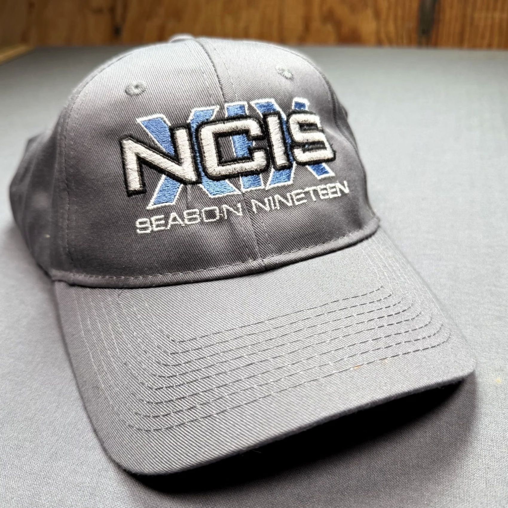 Vintage NCIS Hat Cap Strapback Grey Cast & Crew Embroidered CBS TV Show Season Nineteen Men's One Size Gray Baseball Cap Adjustable Hat Size ONE SIZE - 2 Thumbnail