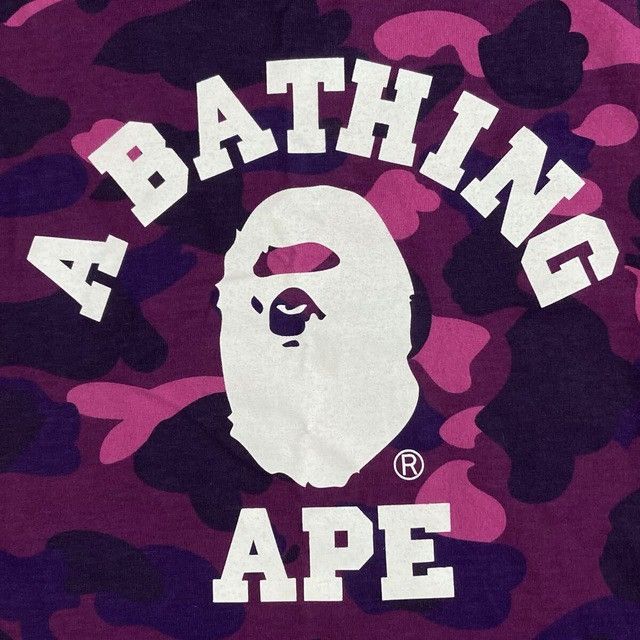 BAPE Purple Camo College Logo T-shirt a bathing ape