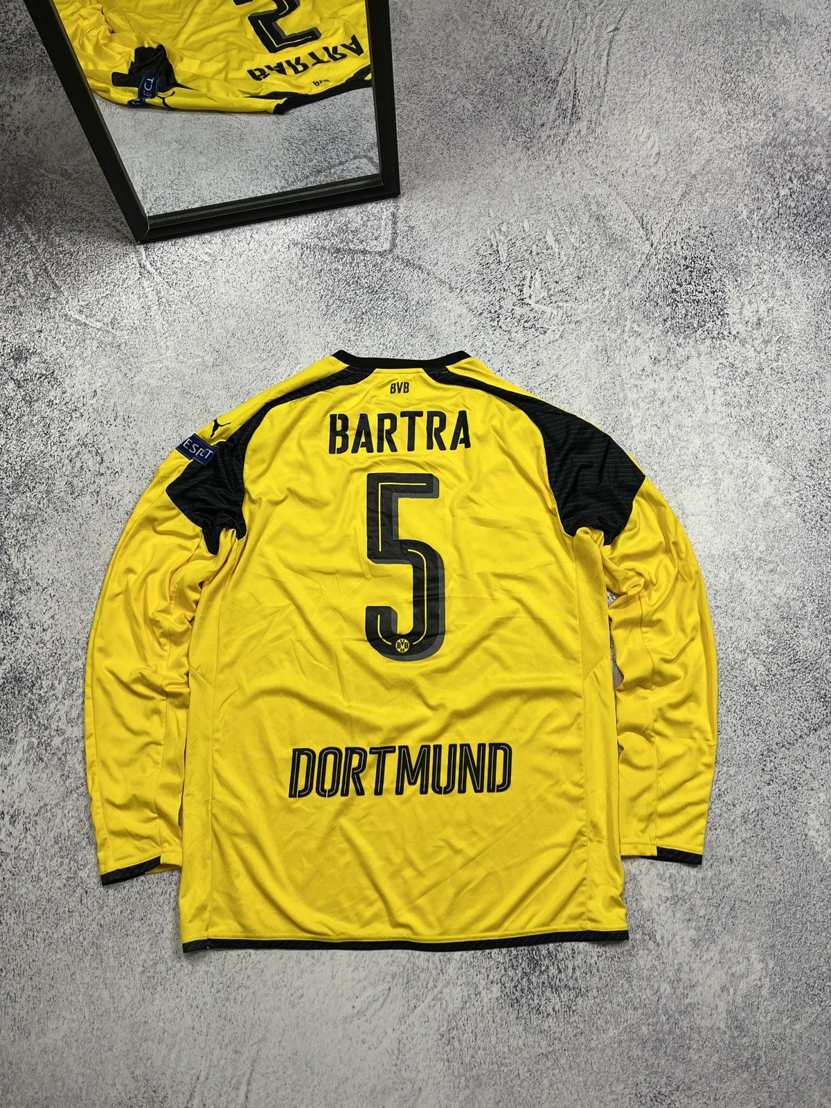 Puma Borussia Dortmund 2016 #5 Bartra Soccer Long Sleeve Jersey Size US L / EU 52-54 / 3 - 10 Thumbnail