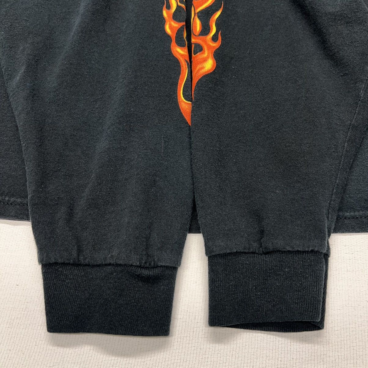 Delta × Vintage Daytona Beach Bike Tee Shirt Black Long Sleeve Biker Flames Size US XXL / EU 58 / 5 - 18 Thumbnail
