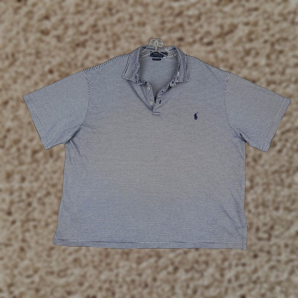Ralph Lauren Polo Ralph Lauren Shirt Adult 2XL XXL 2XB Blue Stripe 100% Pima Soft Cotton Size US XXL / EU 58 / 5 - 1 Thumbnail