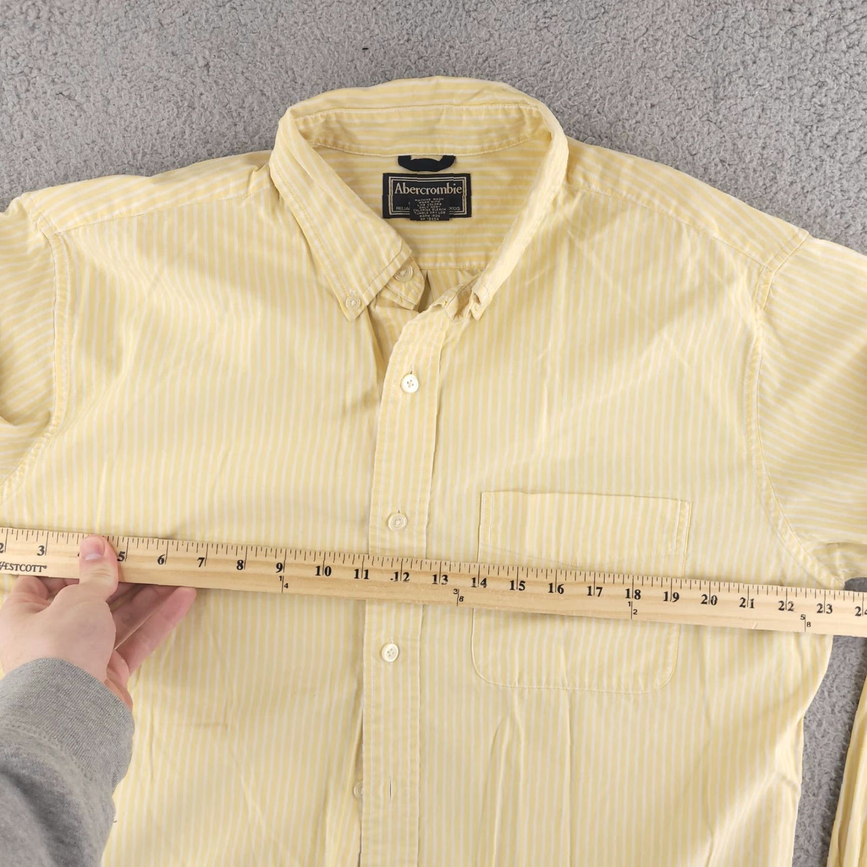 Abercrombie & Fitch Abercrombie Shirt Mens M Yellow Retro Long Sleeve Button-Up Baggy Size US M / EU 48-50 / 2 - 5 Thumbnail