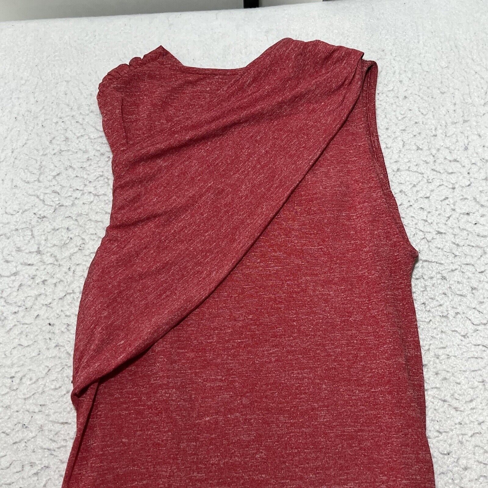 Zara Zara W&B Collection Red A-Line Knit Dress Ruched Side Size L / US 10 / IT 46 - 9 Thumbnail