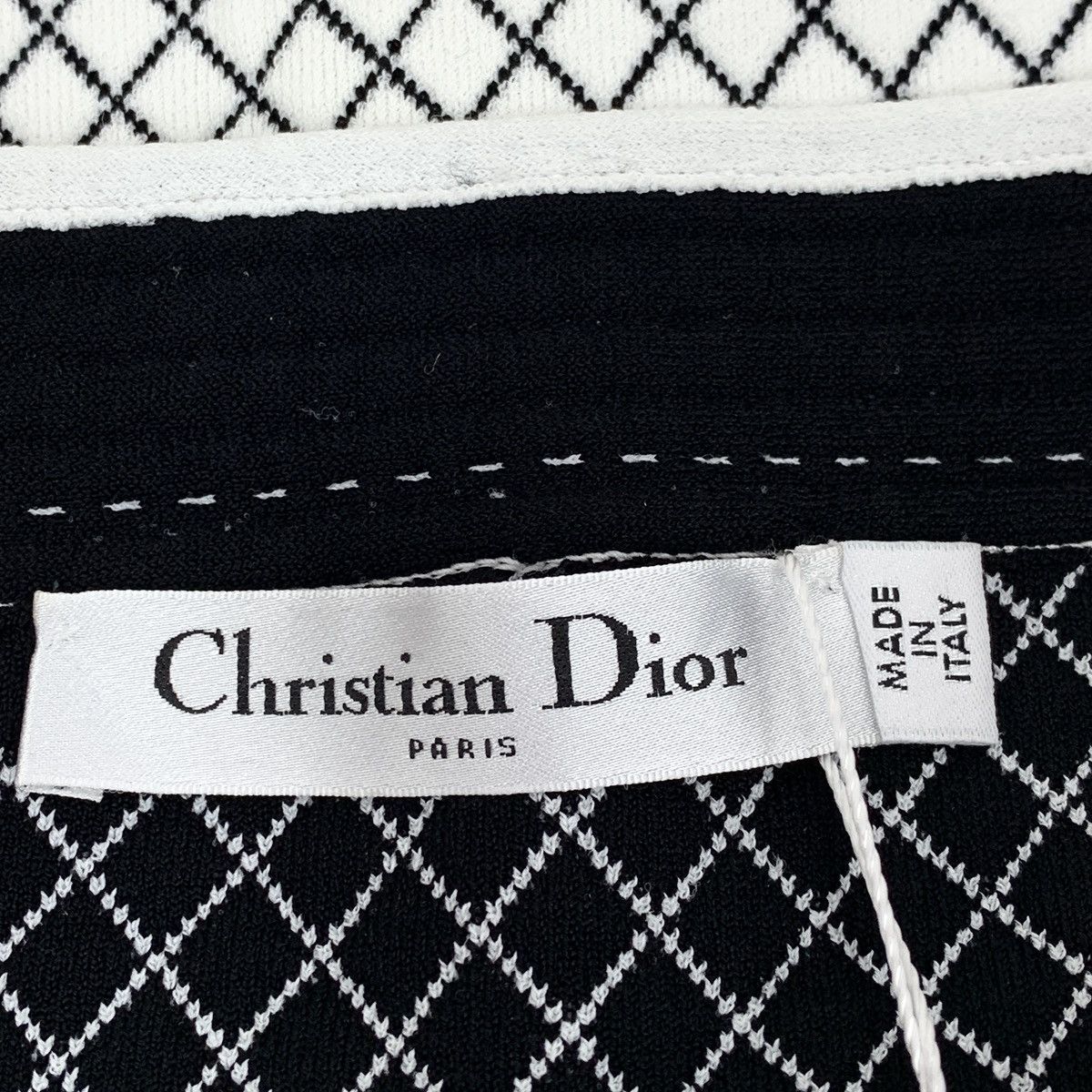 Dior Christian Dior White Diamond Lattice Knit Midi Skirt K26WX Size 26" / US 2 / IT 38 - 5 Thumbnail