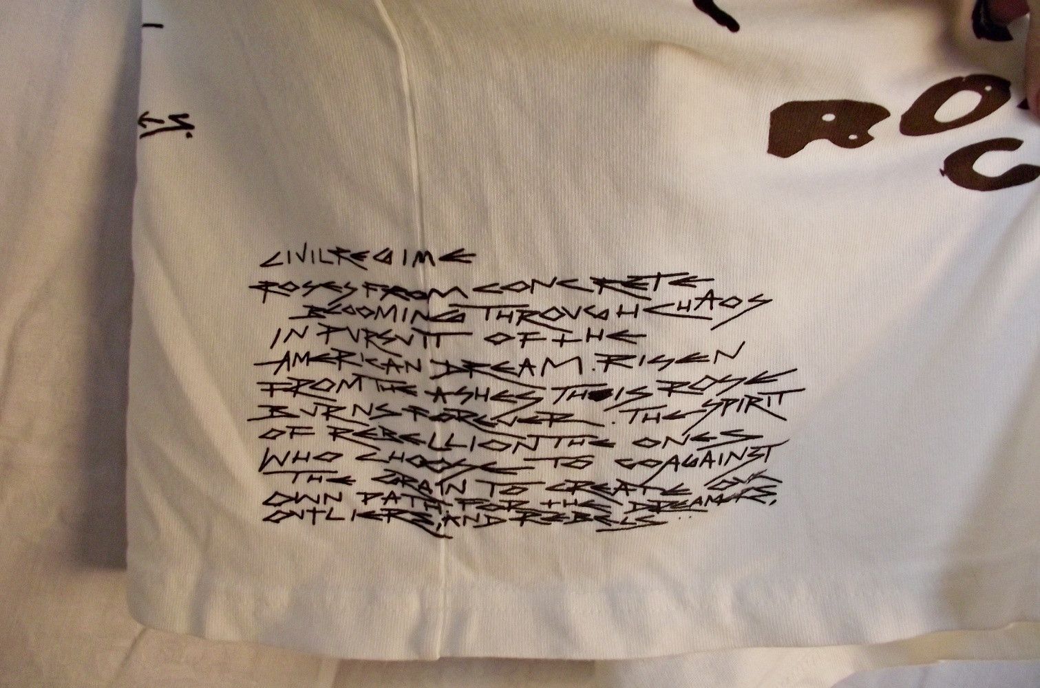 Civil Regime Graphic Tee Shirt White Skull Snake Roses From Concrete Med Size US M / EU 48-50 / 2 - 5 Thumbnail