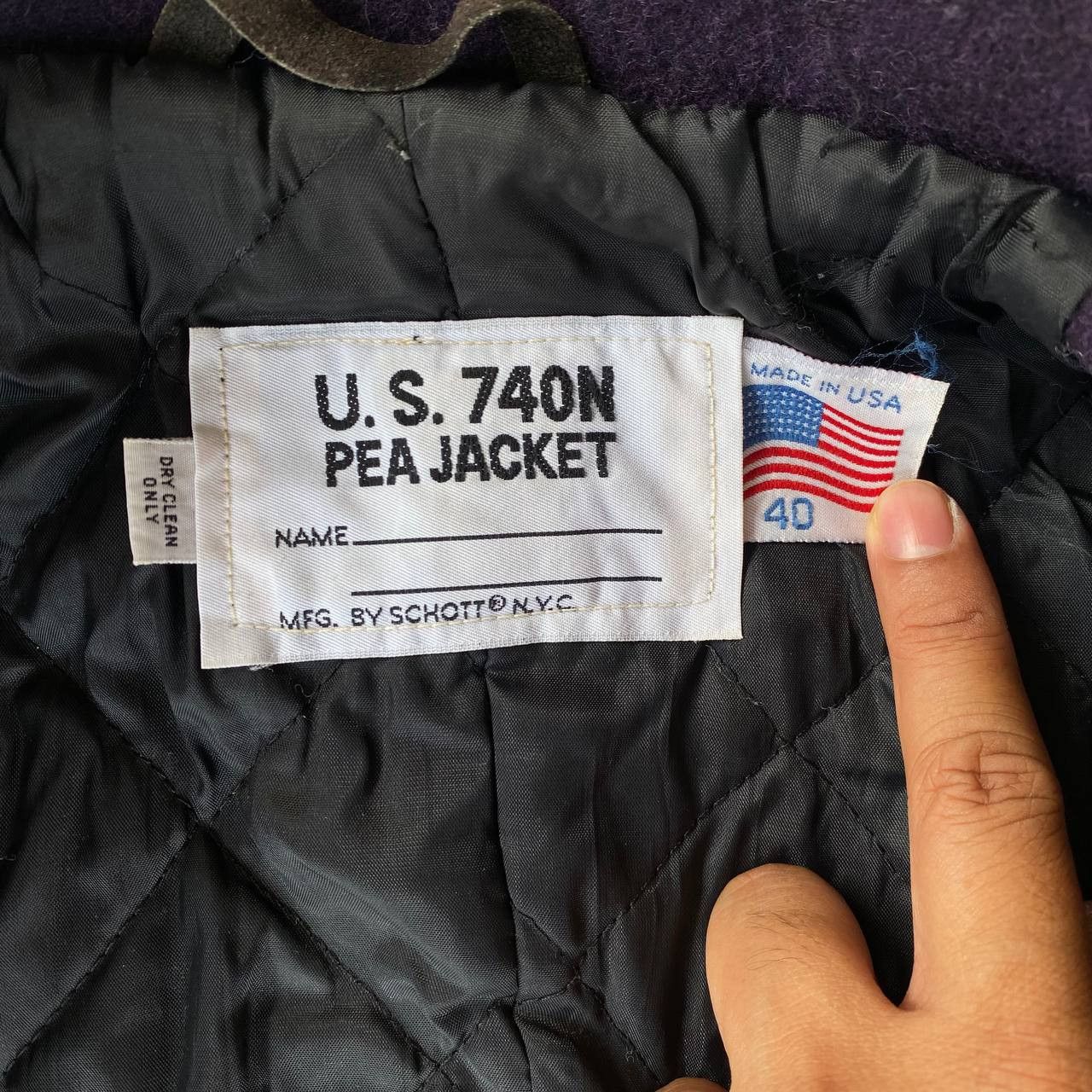Schott VINTAGE SCHOTT US 70N PEACOAT PURPLE DOUBLE BREASTED Size US M / EU 48-50 / 2 - 5 Thumbnail