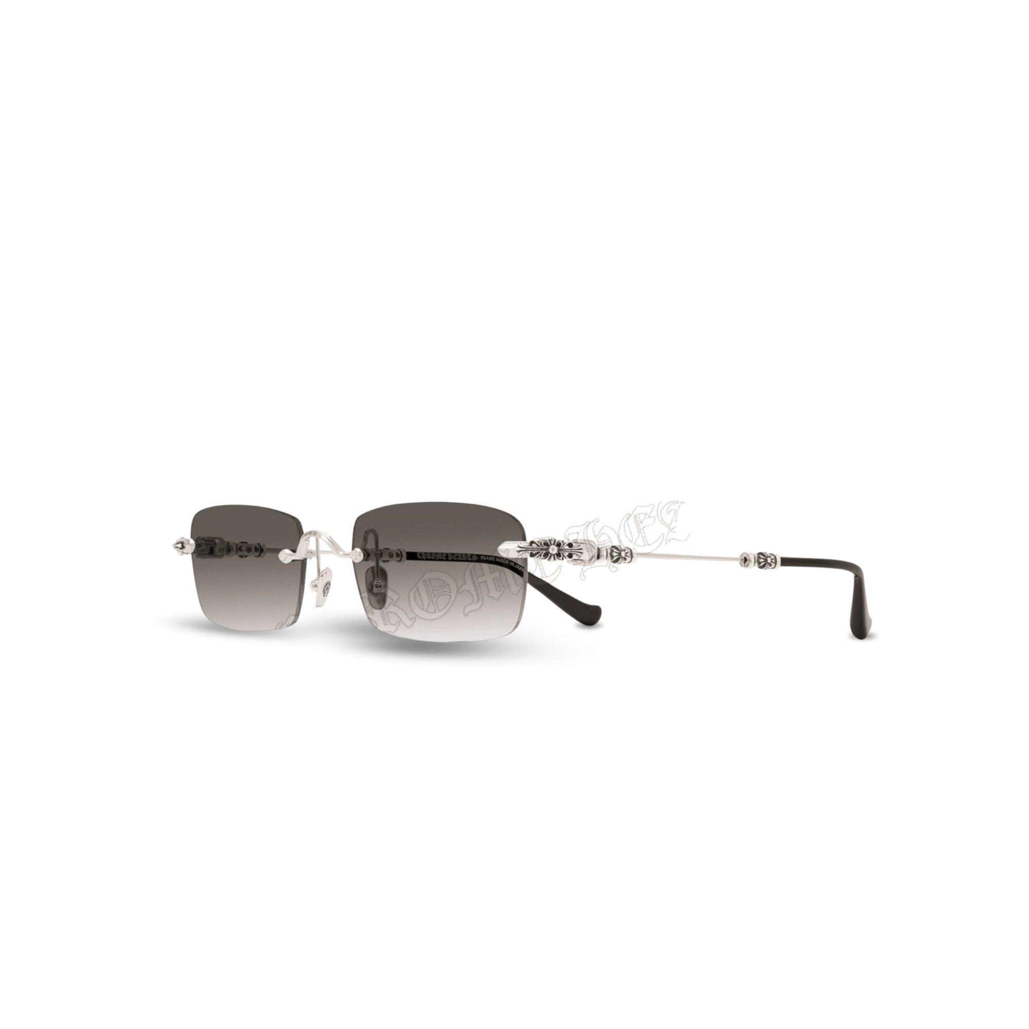 Chrome Hearts CHROME HEARTS PILLS III SHINY SILVER BLACK SUNGLASSES Size ONE SIZE - 2 Thumbnail
