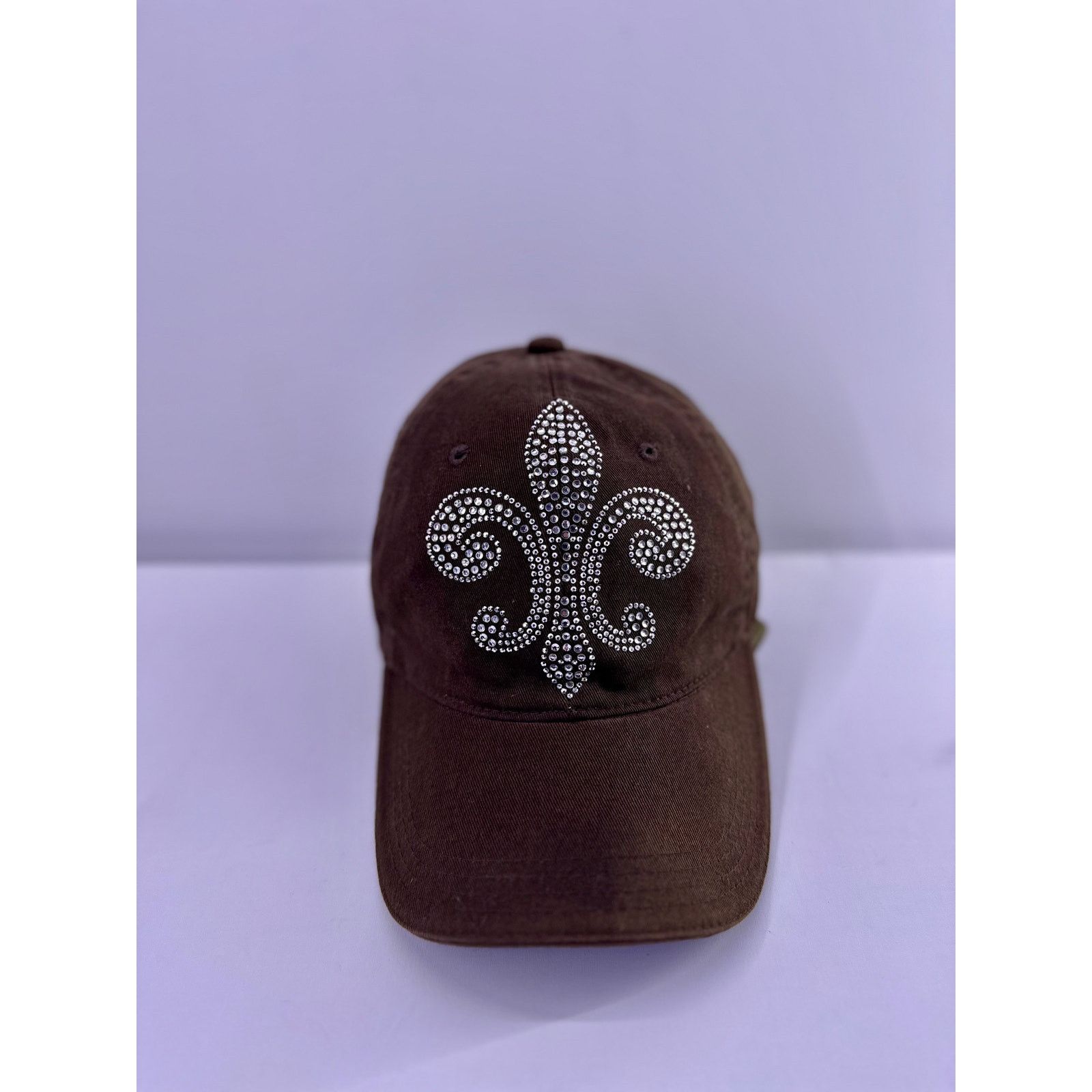 Decky Unique Decky Hat Women Rhinestones Fleur De Lis Brown OSFA Size ONE SIZE - 3 Thumbnail