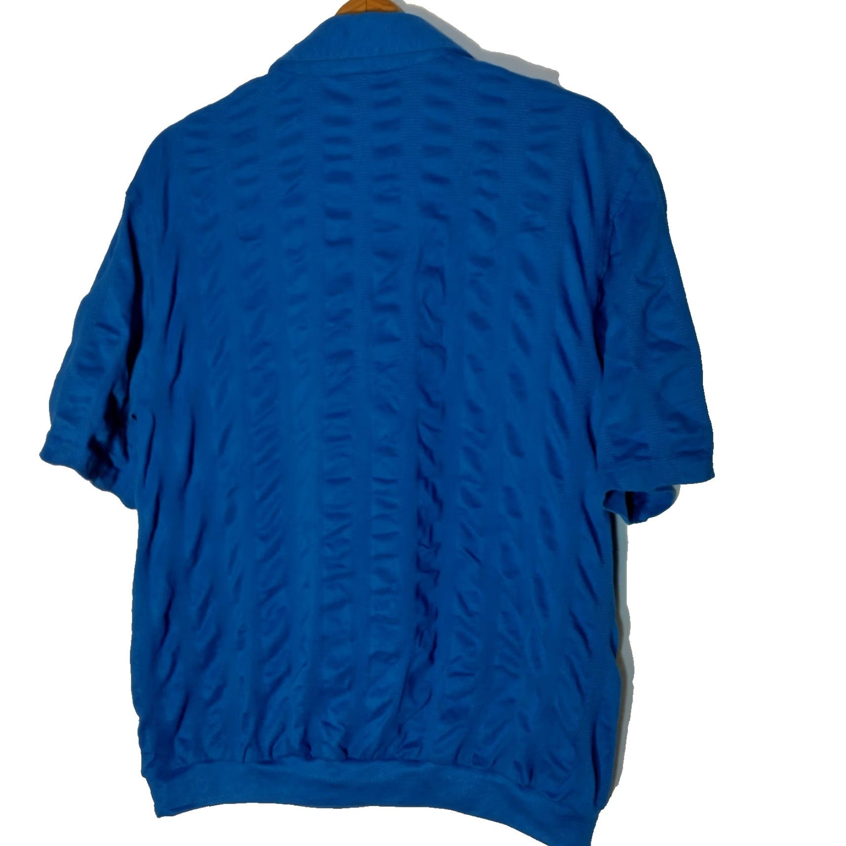 Blair VINTAGE John Blair Polo Shirt Large Royal Blue Stripe Knit Collared Pullover Men L Blue Golf Business Casual 90s Grandpacore Mens Size US L / EU 52-54 / 3 - 3 Thumbnail