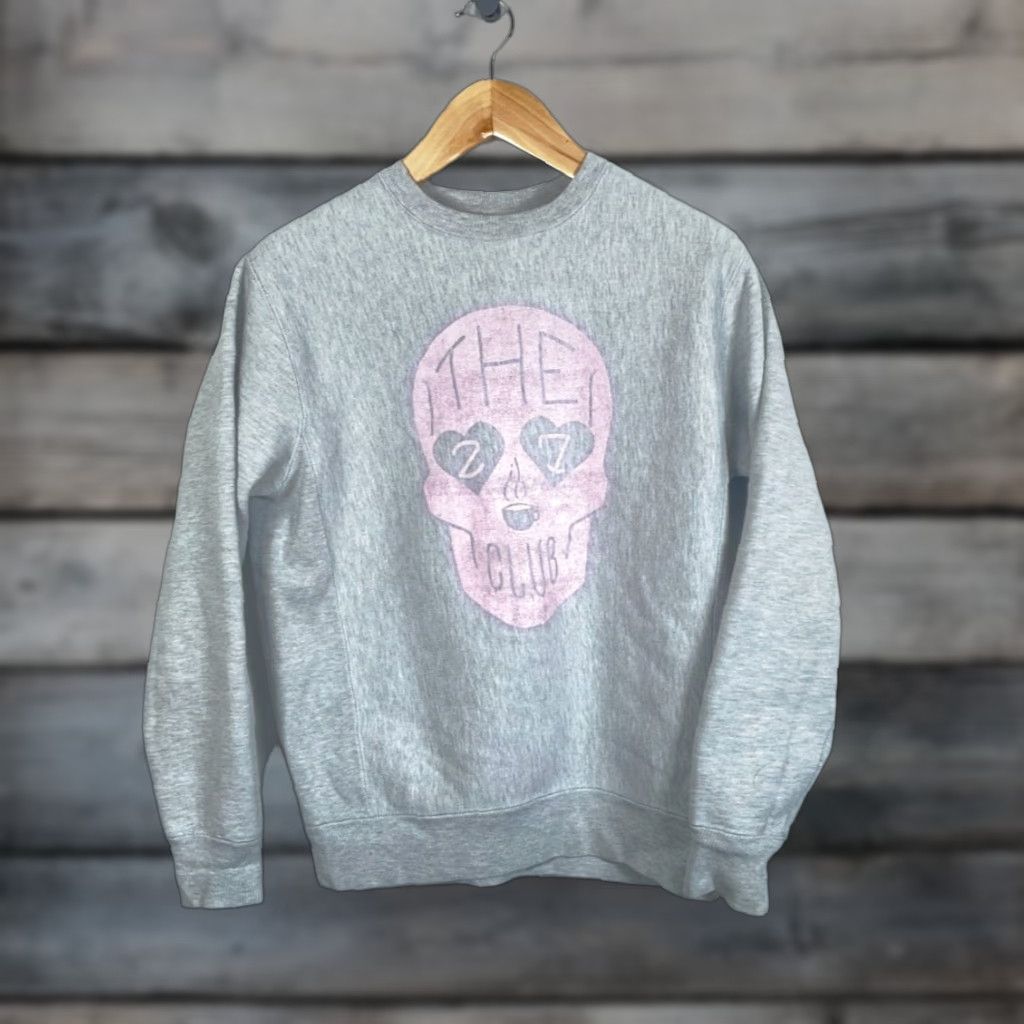 Vintage MGK 27 Club Sweatshirt Adult Medium Heather Gray Pink Skull Coffee Independent Size US M / EU 48-50 / 2 - 1 Thumbnail