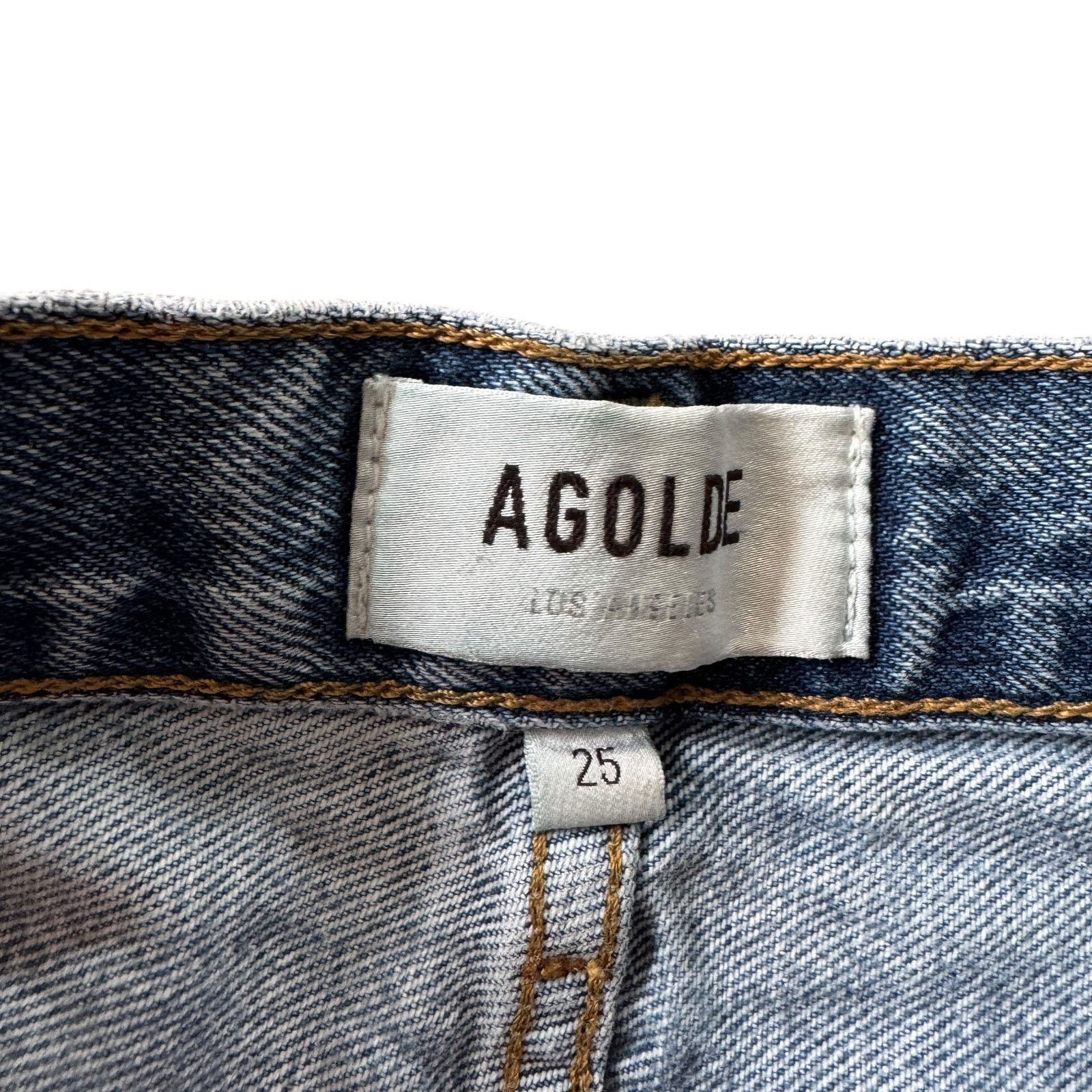 Agolde AGOLDE 90's Crop Mid Rise Loose Jean Suspend Wash Distressed Size 25" / US 0 / IT 36 - 4 Thumbnail