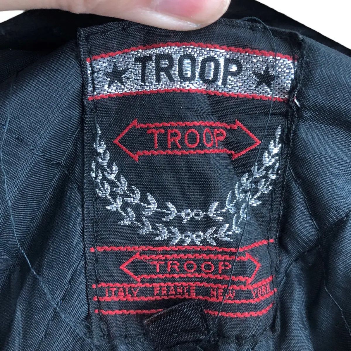 Vintage Vtg TROOP FRANCE Crest Laurel Wreath Varsity Denim Jacket Size XL / US 12-14 / IT 48-50 - 9 Thumbnail