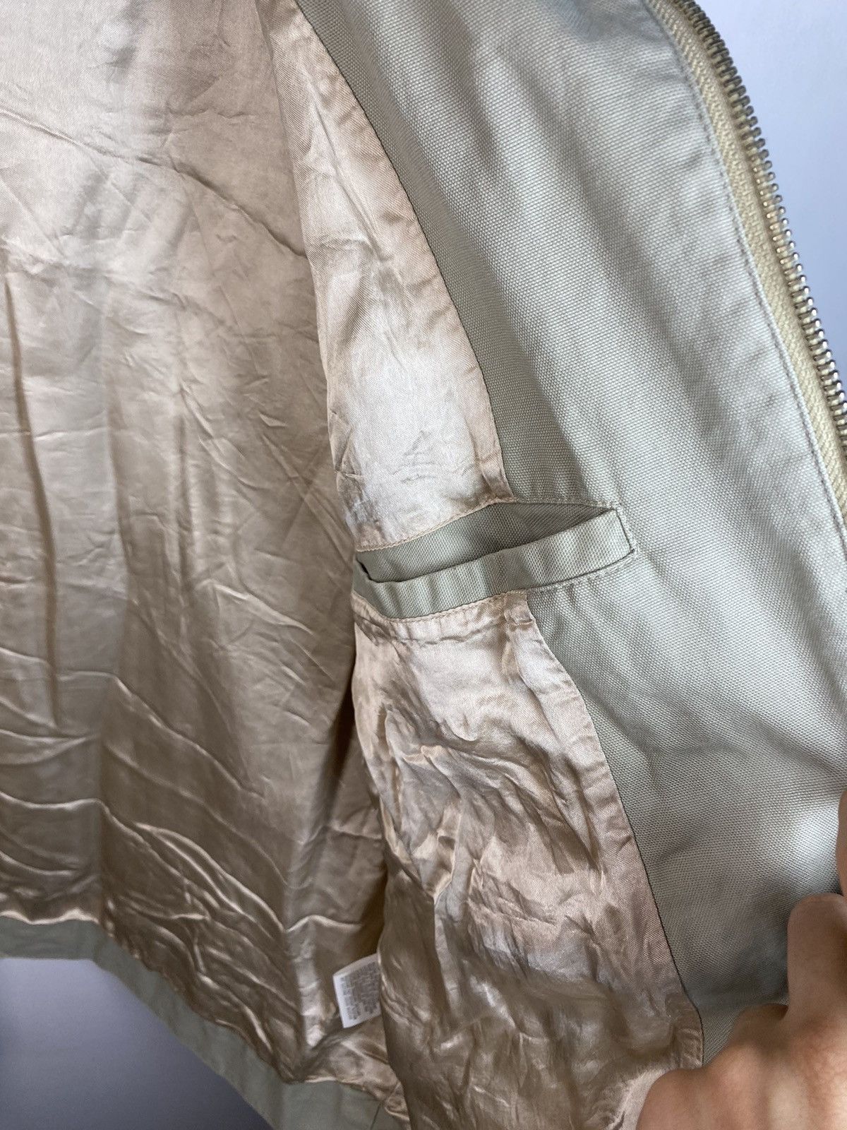 Yves Saint Laurent Beige 90s YSL Jacket Canvas Cotton Light Classic Bomber Size US M / EU 48-50 / 2 - 19 Thumbnail