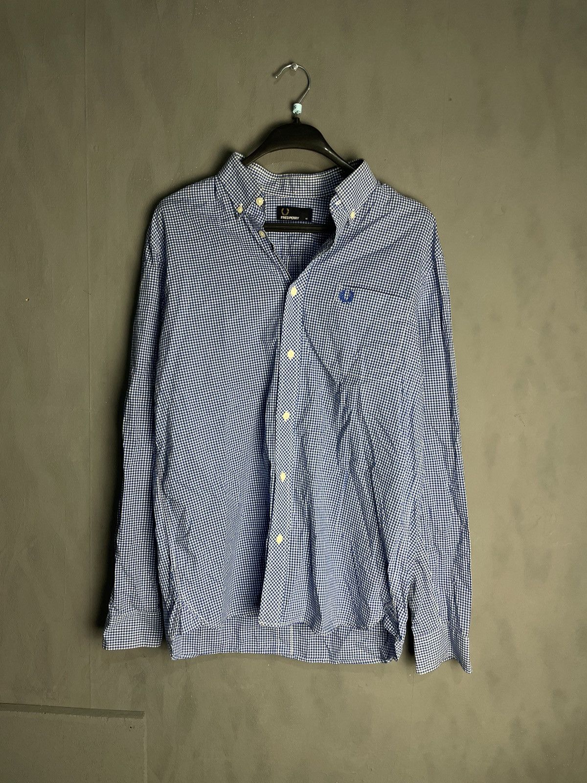 Fred Perry Fred Perry Check Blue Long Sleeve Shirt Cotton Size US M / EU 48-50 / 2 - 1 Thumbnail