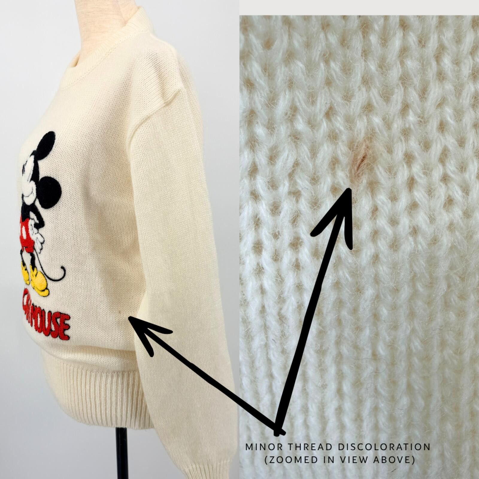 Disney Vintage Mickey Mouse Sweater Disney Graphic Knit S Size ONE SIZE - 5 Thumbnail