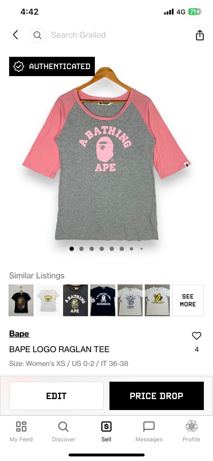 Bape BAPE College Raglan Tee Size XS / US 0-2 / IT 36-38 - 12 Thumbnail