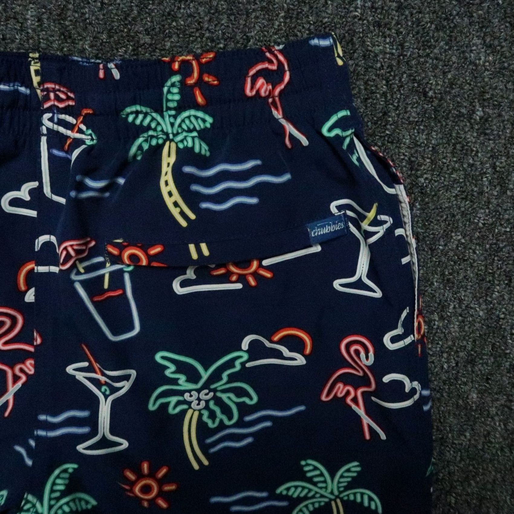 Chubbies Chubbies Swim Trunks Small Blue Neon Lights Tropical Lined Shorts 7" Mens Size US 29 - 5 Thumbnail