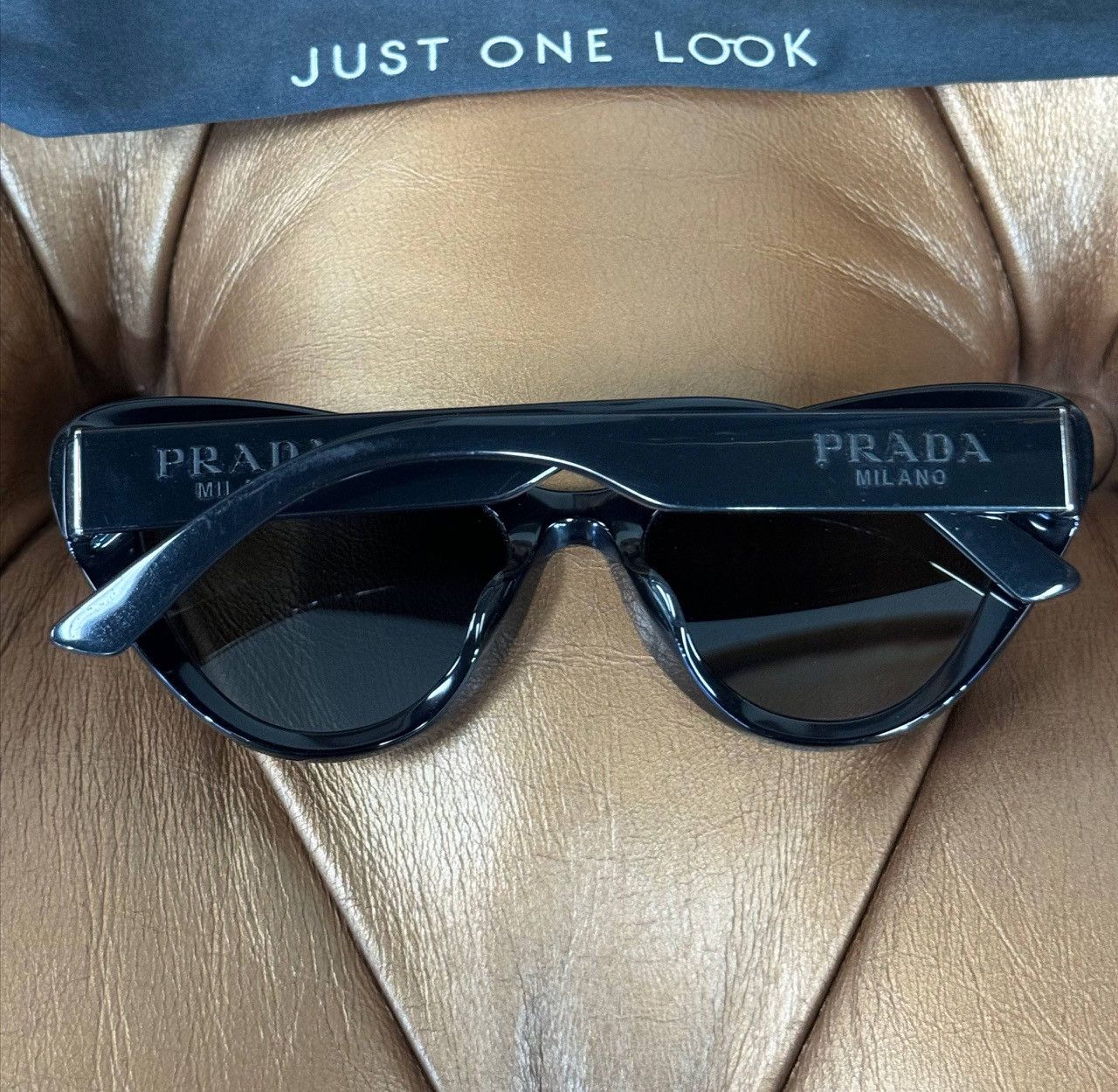 Prada Prada PR 13YS 1AB5S0 black lenses sunglasses 52mm Box Cloth Size ONE SIZE - 2 Thumbnail