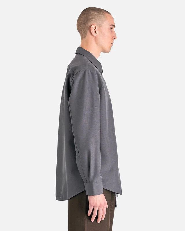 OAMC o1y0225 Solid Color Zip Shirt in Lead Size US M / EU 48-50 / 2 - 4 Thumbnail