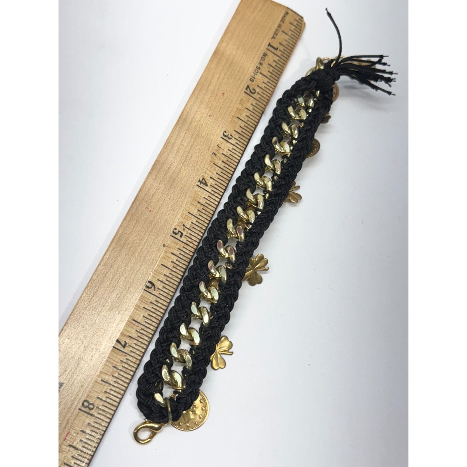 Vintage Vintage braided gold chain charm bracelet Size ONE SIZE - 5 Thumbnail