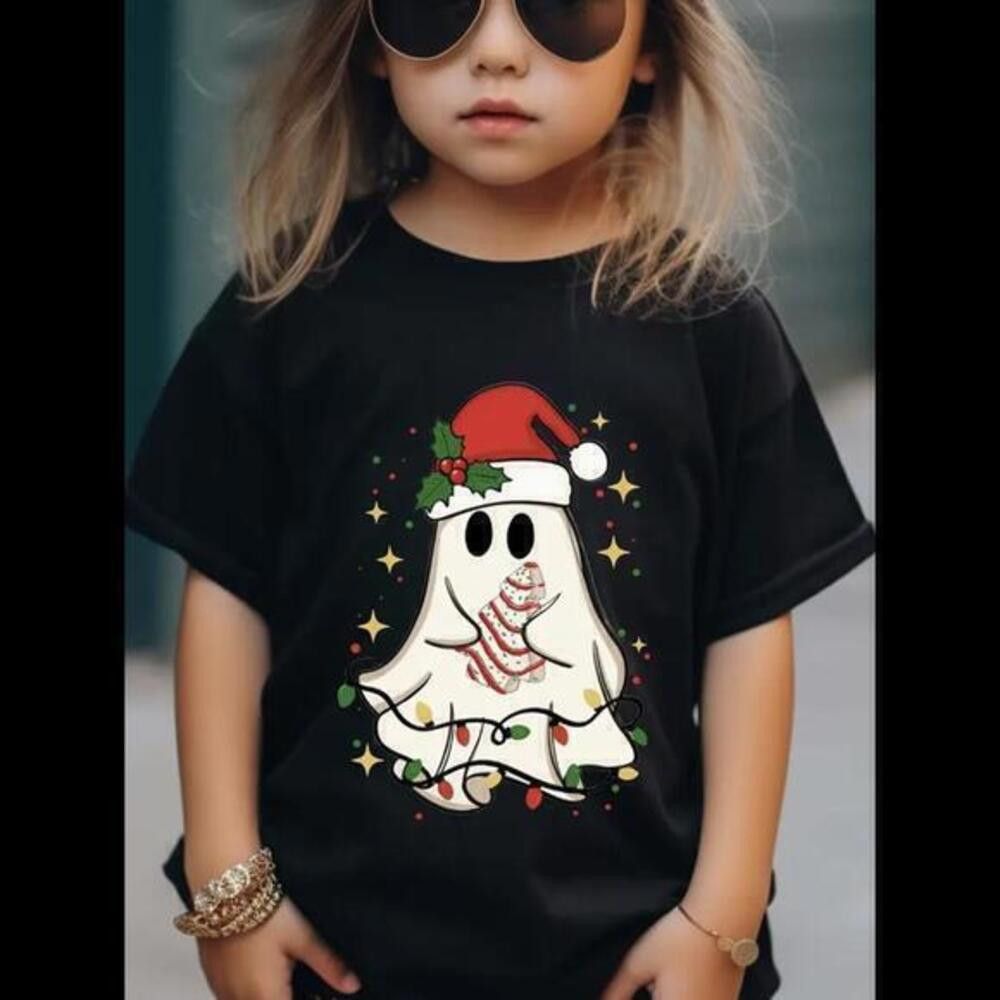 Designer Kids Boojee Ghost Christmas T Shirt Size US XXS / EU 40 - 1 Thumbnail
