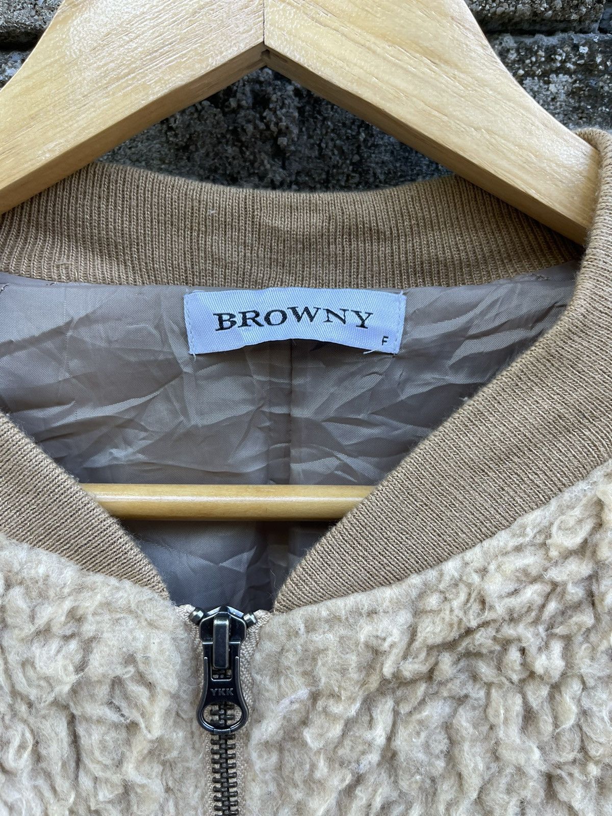 Japanese Brand Browny Japan Wego Sherpa Fleece Bomber Jacket Beige Size US M / EU 48-50 / 2 - 2 Thumbnail
