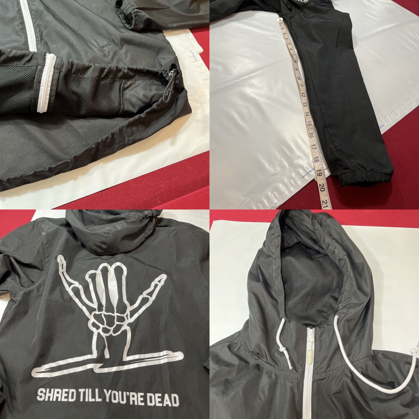 Vintage Shreddy Mens S Black Full Zip Hooded Windbreaker Jacket Thrash Everything Coat S Windbreaker Hooded Pockets Lightweight Outdoor 90s Mens Size US S / EU 44-46 / 1 - 9 Thumbnail