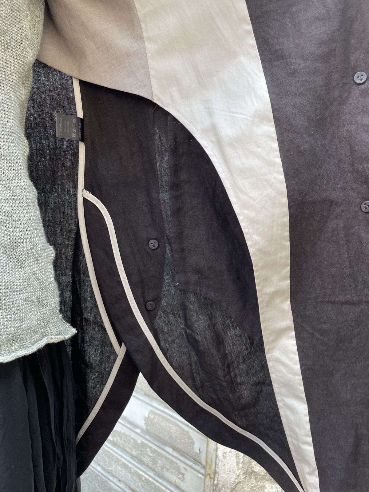 Layer-0 Layer-0 Retro Overlock Stitch Avant-Garde Linen Jacket/Coat Size S / US 4 / IT 40 - 14 Thumbnail