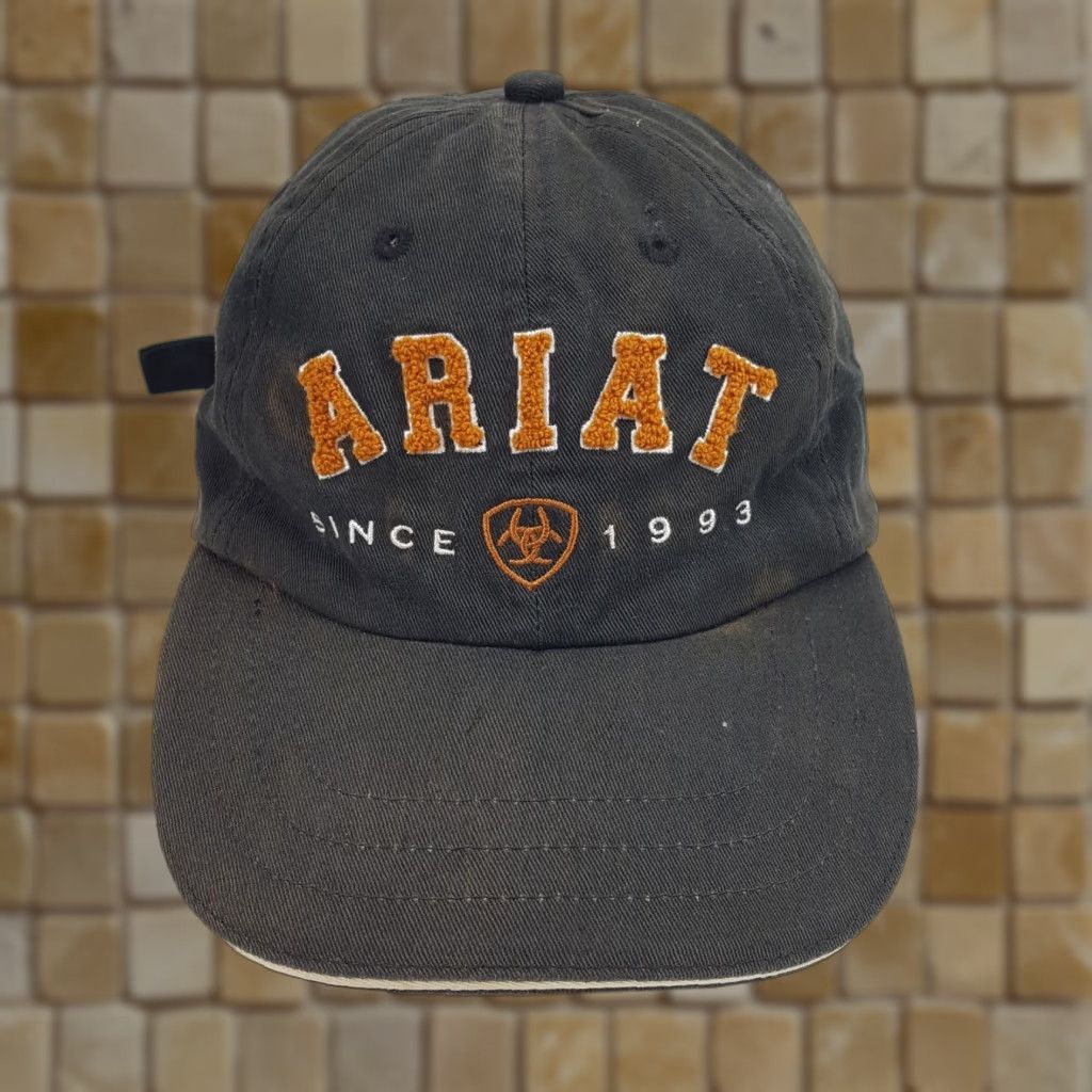 Ariat Ariat Baseball Cap Hat Black Vintage Western Workwear Adjustable Grunge Retro 90s 00s Y2K Mens Cap Size ONE SIZE - 1 Thumbnail