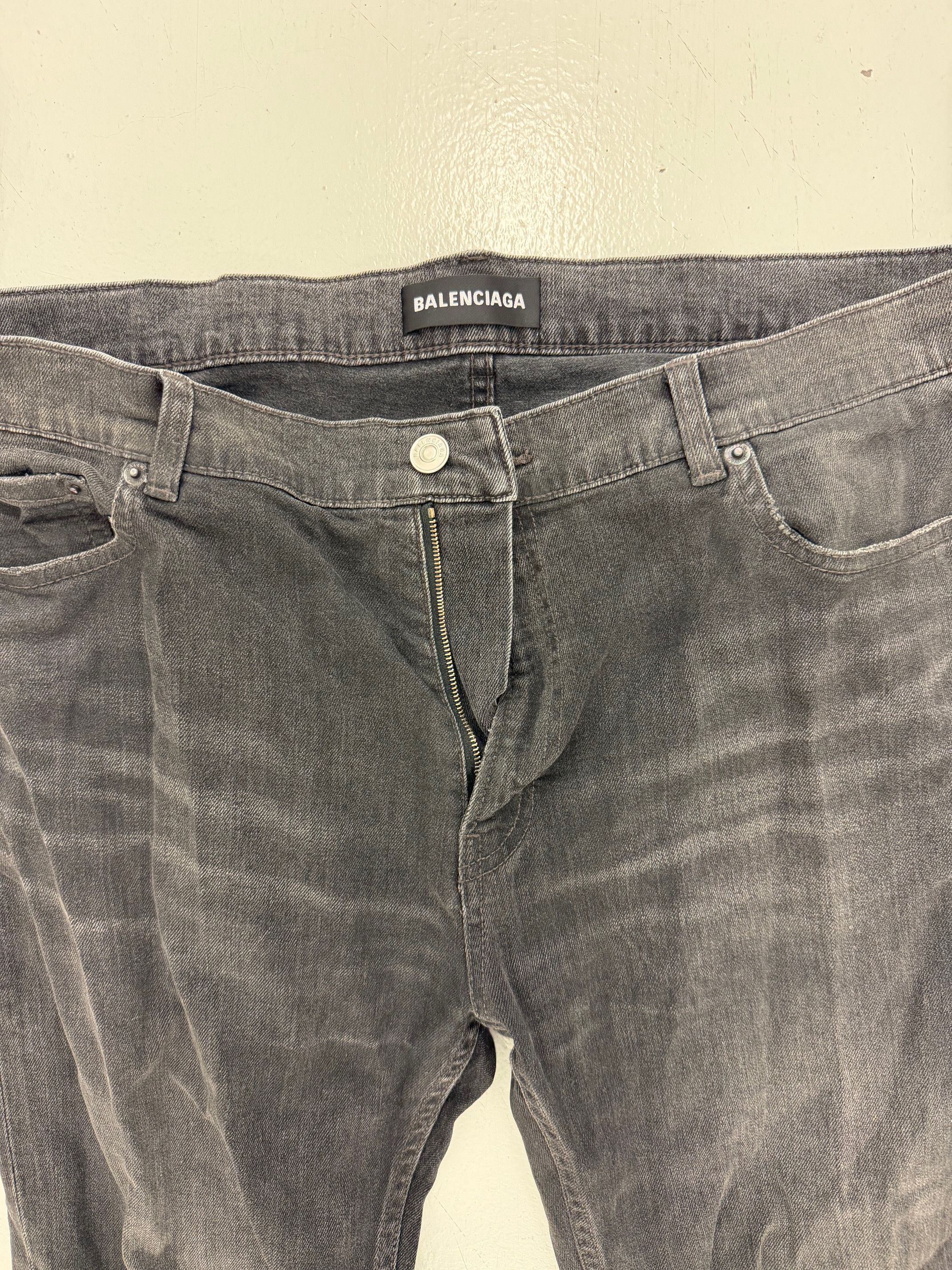 Balenciaga Early Demna Slim-Fit Coated Stretch-Denim Jeans Faded Black Size US 36 / EU 52 - 2 Thumbnail