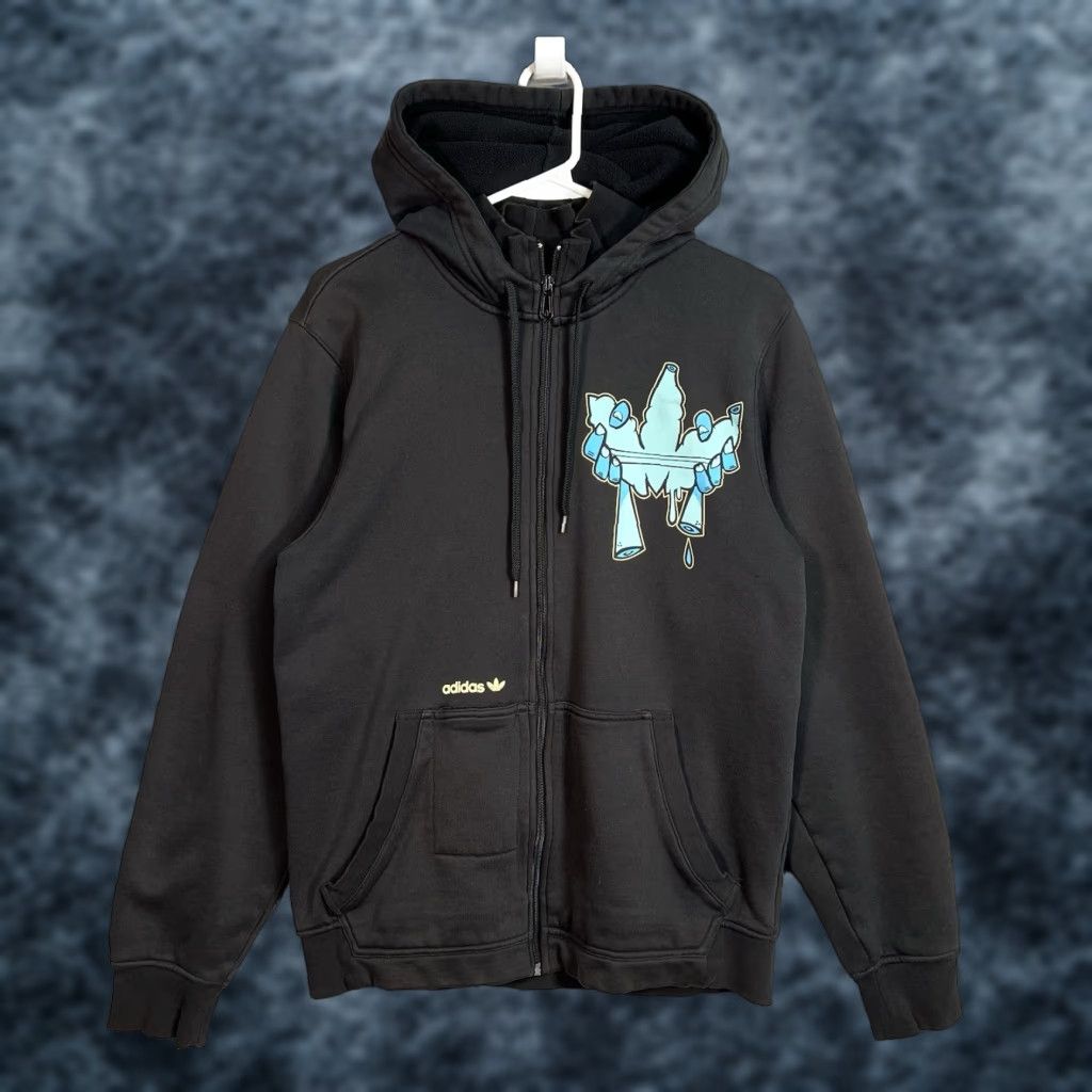 Adidas Adidas x Mysterious Al Trefoil Full Zip Heart Hoodie Sweatshirt Black Men's S Size US S / EU 44-46 / 1 - 1 Thumbnail