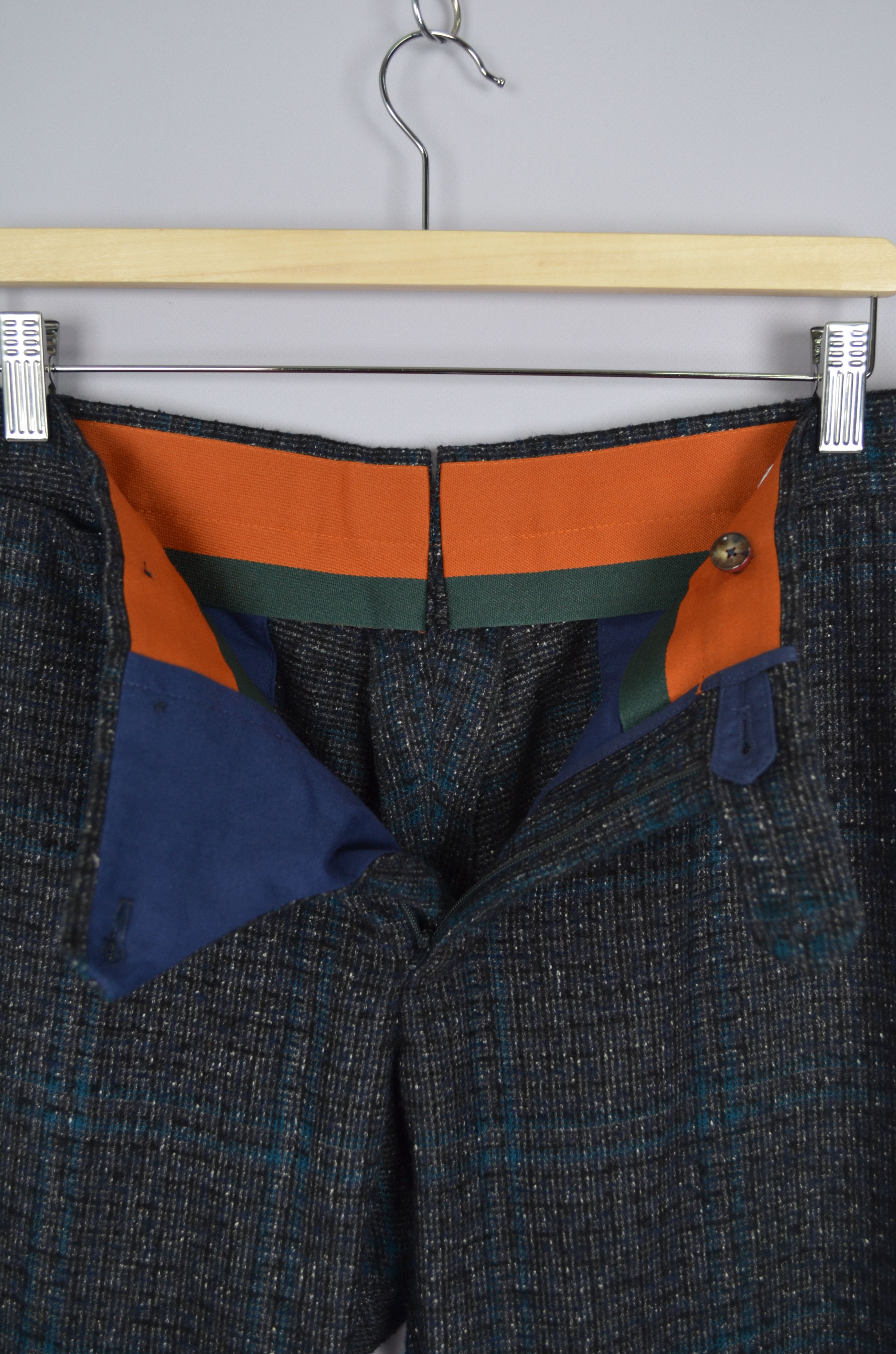 PT Torino Super 100's Slim Fit Pants Tweed Wool Silk Sz54