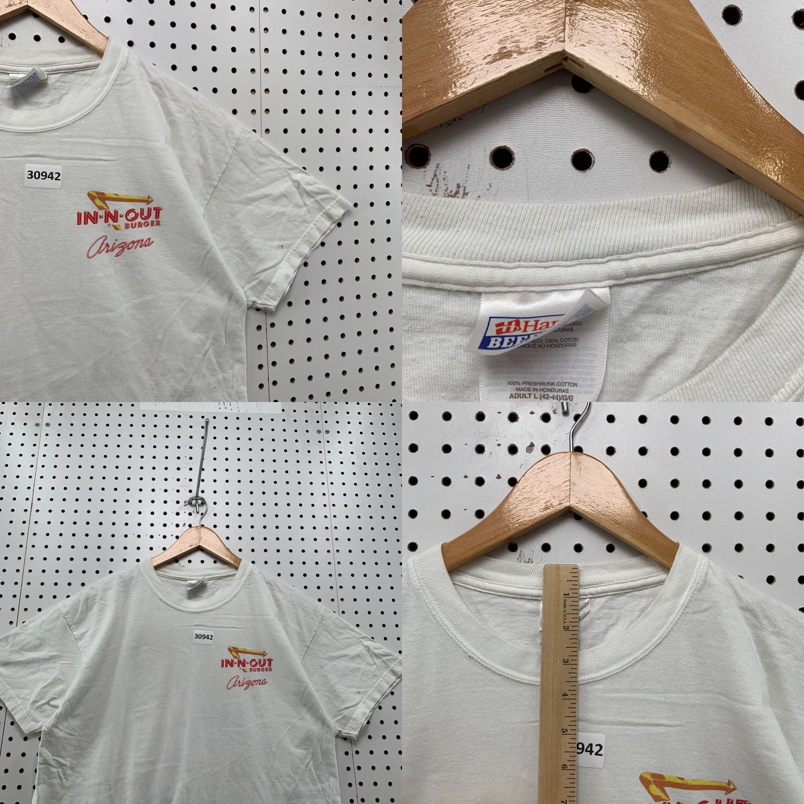 Hanes VINTAGE Hanes IN N Out Arizona Shirt Graphic White Classic Car T-Shirt Adult Medium 21X28 Mens Size US M / EU 48-50 / 2 - 8 Thumbnail