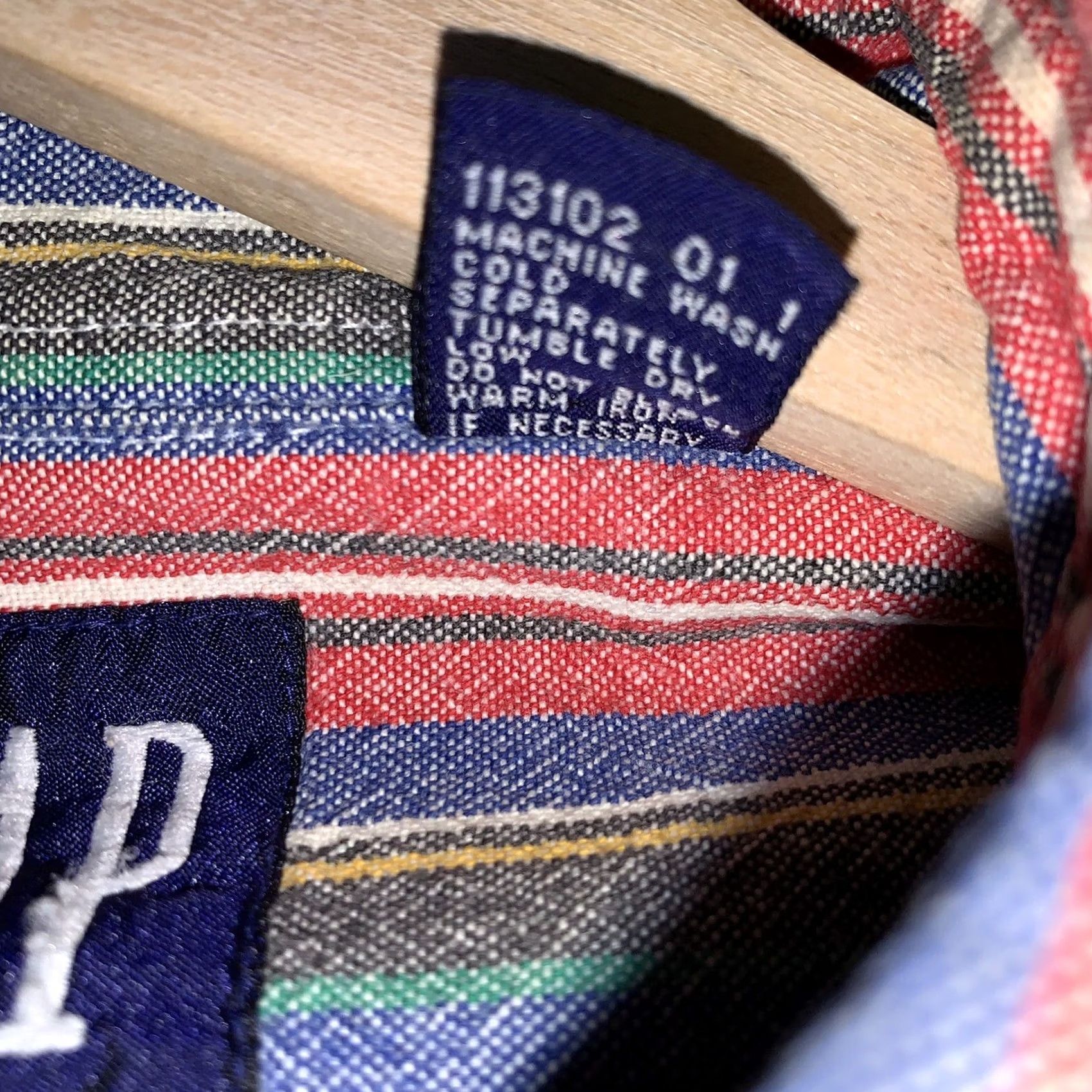 Gap VINTAGE Gap Blue Denim Striped Button Up Shirt Large Long Sleeve Vintage Size US L / EU 52-54 / 3 - 6 Thumbnail