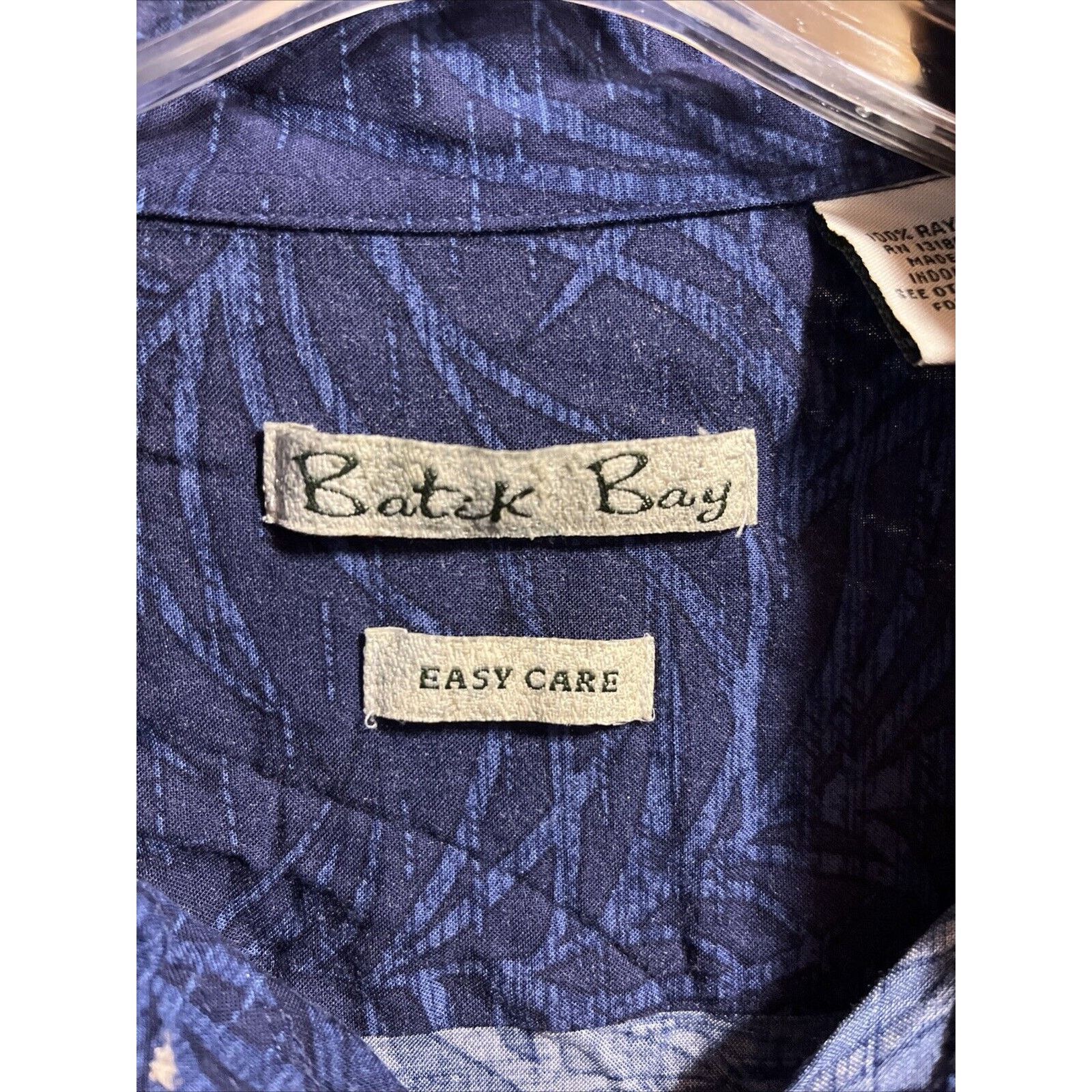 Batik Bay Batik Bay Navy Men’s L Shirt USA Flag Palm SS Hawaiian Rayon Size US L / EU 52-54 / 3 - 2 Thumbnail