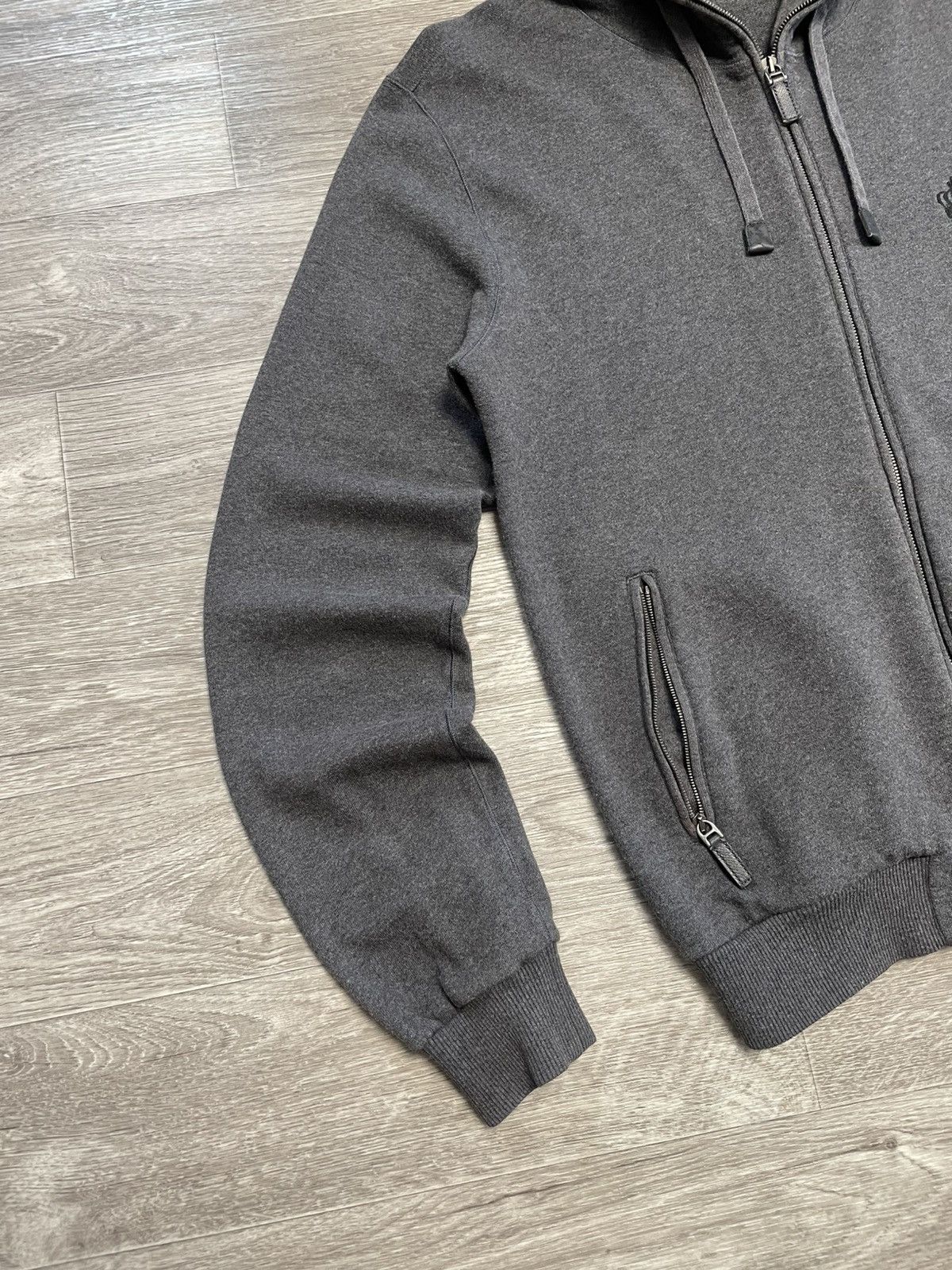 Dolce & Gabbana Dolce Gabbana Embroidered Crown Logo Zip-Up Hoodie Gray Size US L / EU 52-54 / 3 - 4 Thumbnail