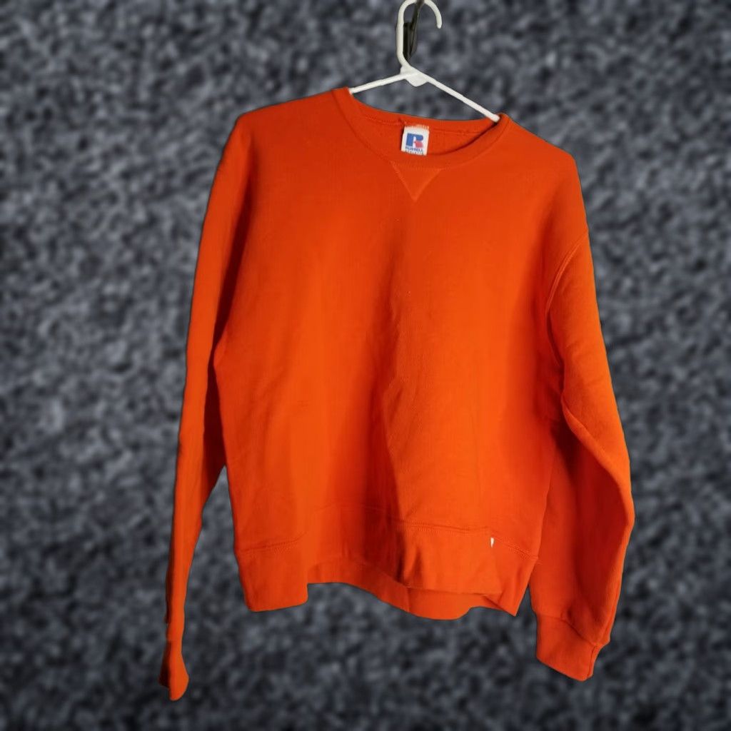 Russell Athletic Russell Athletic Sweatshirt Women XL Orange Crewneck Blank Retro Size XL / US 12-14 / IT 48-50 - 1 Thumbnail