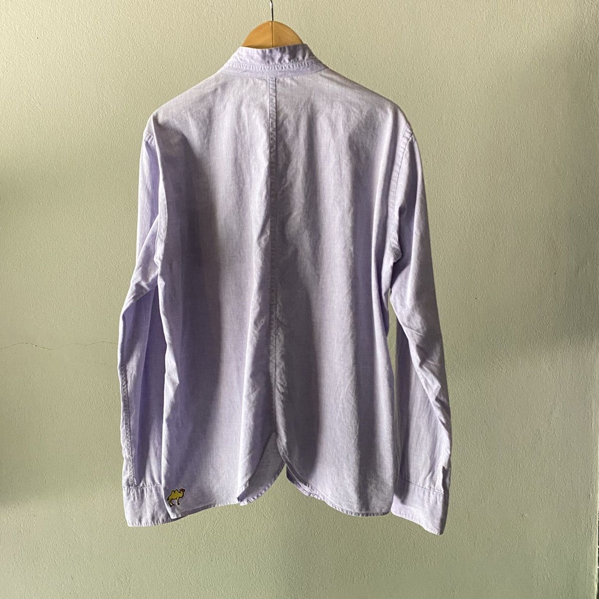 Frapbois FRAPBOIS Bright Lavender Mandarin Collar Button-Up Shirt Size M / US 6-8 / IT 42-44 - 3 Thumbnail
