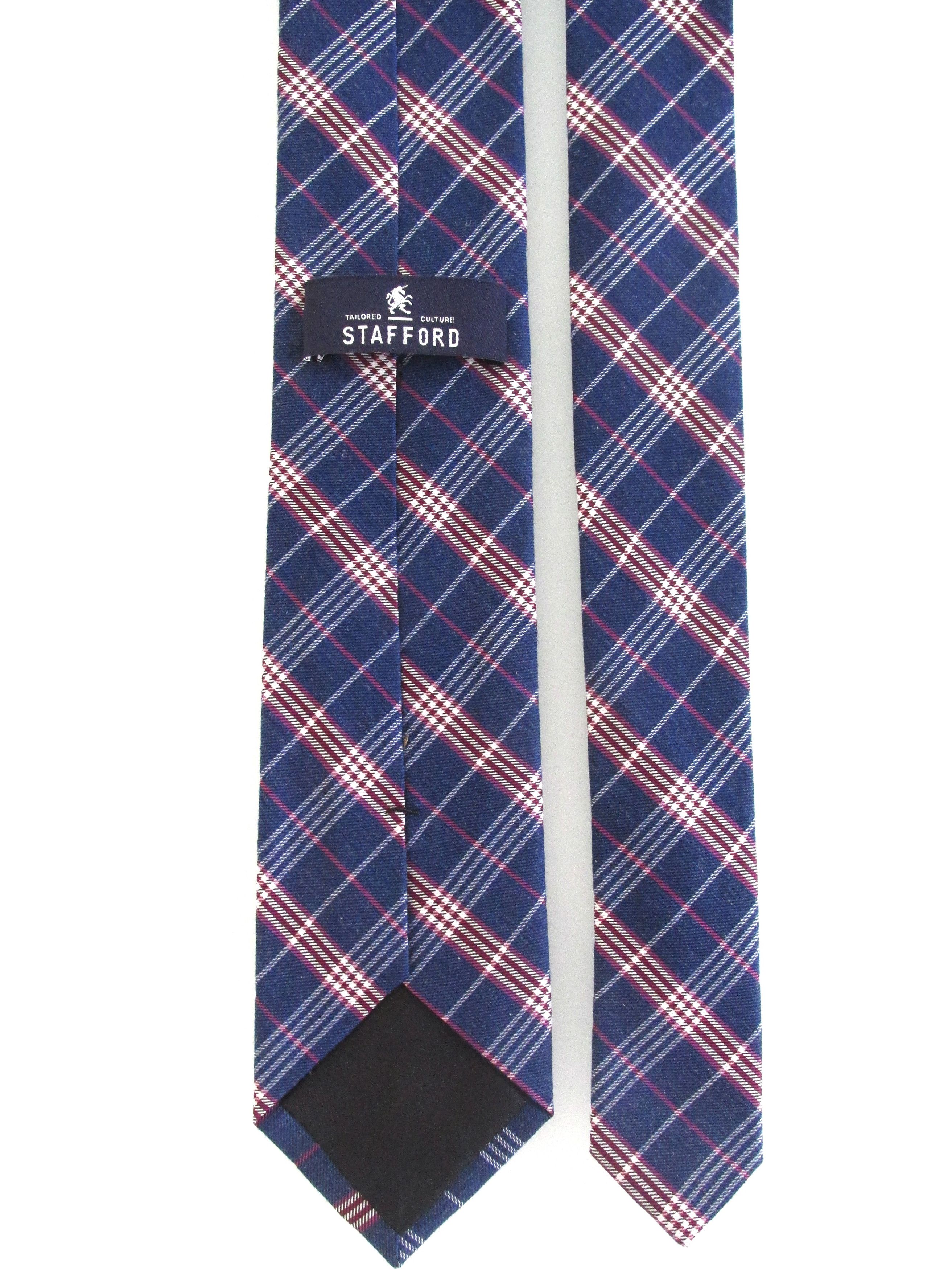 Stafford Stafford Men's Cotton Plaid Tie Size ONE SIZE - 4 Thumbnail