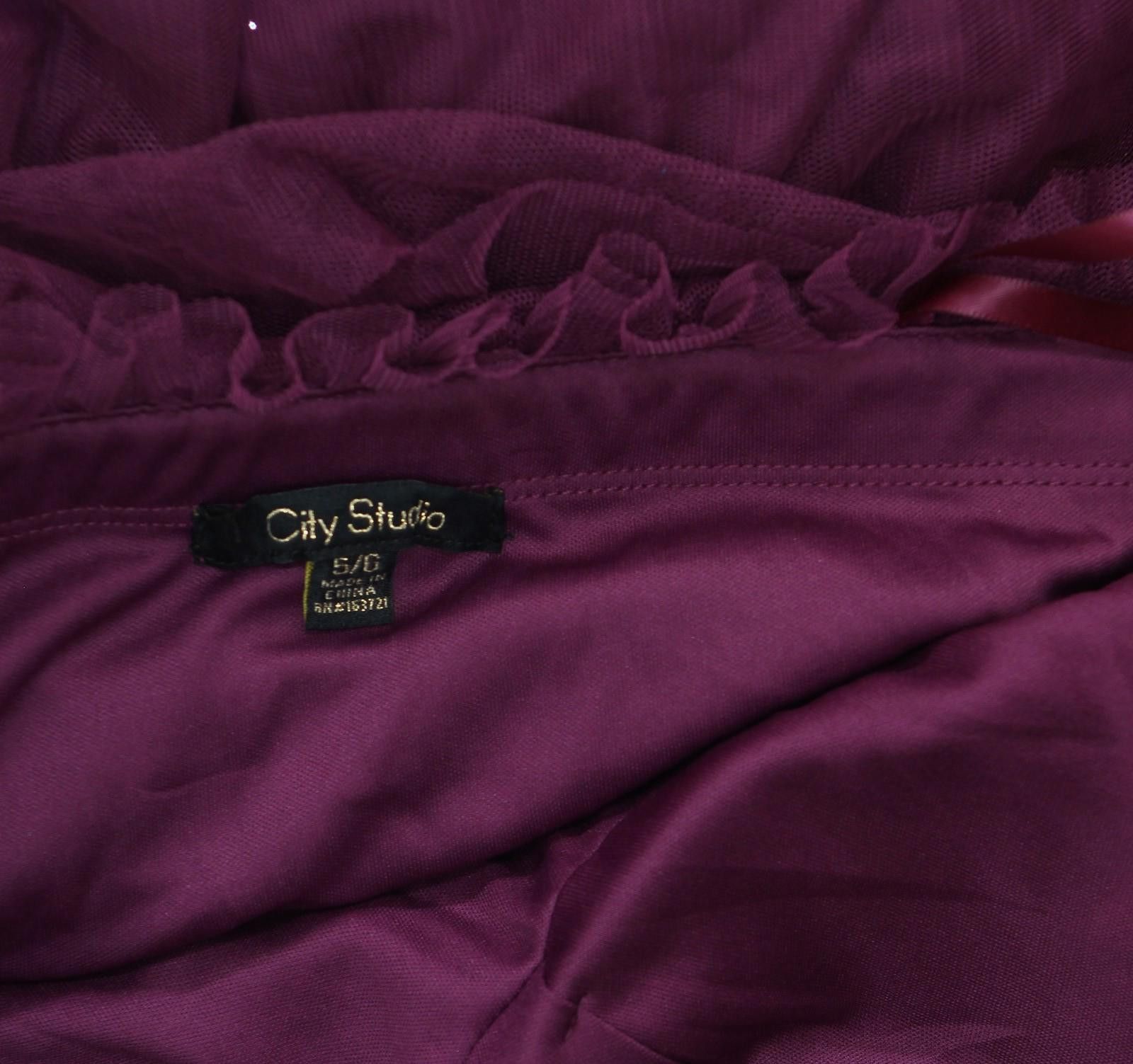 Other City Studios Bow-front Dress 8145se6bt3 Merlot Purple 5/6 Size M / US 6-8 / IT 42-44 - 4 Thumbnail