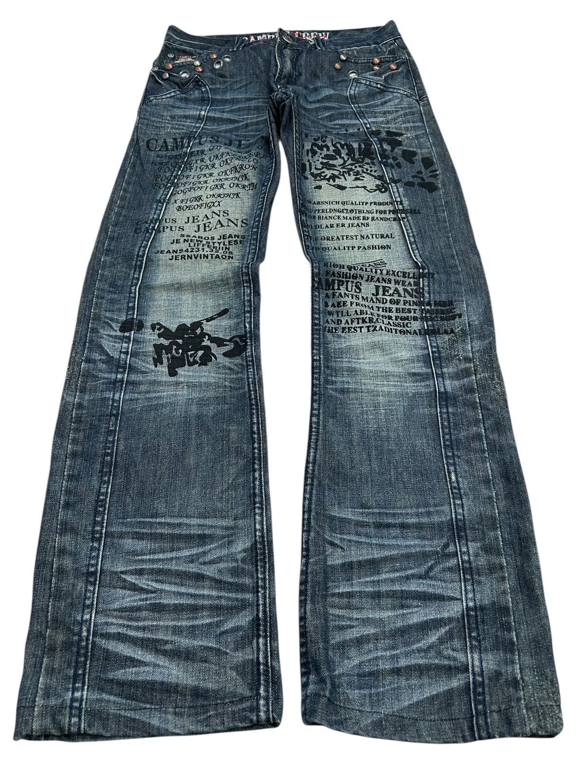 Le Grande Bleu (L.G.B.) Campus Crew Baggy Jeans Embellished Size US 29 - 1 Thumbnail