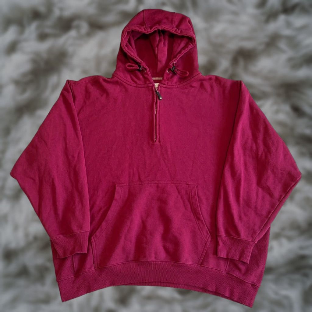 Vintage WearGuard Hoodie Shirt 3XL Unisex Adults Heavyweight Hooded Pullover Burgandy Red 1/4 Zip Zipper Cotton Winter Fall Sports Men Women Size US XXL / EU 58 / 5 - 1 Thumbnail