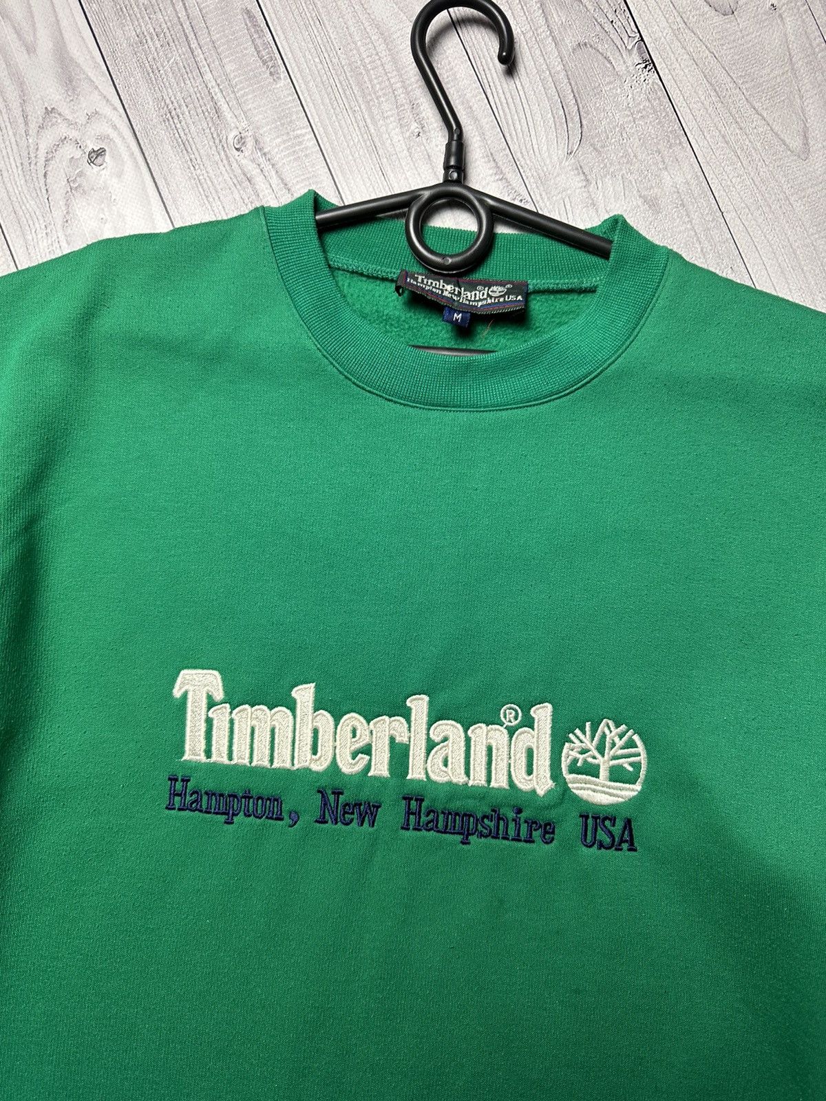 Timberland × Vintage Vintage Timberland green sweatshirt size M big logo rare Size US M / EU 48-50 / 2 - 3 Thumbnail