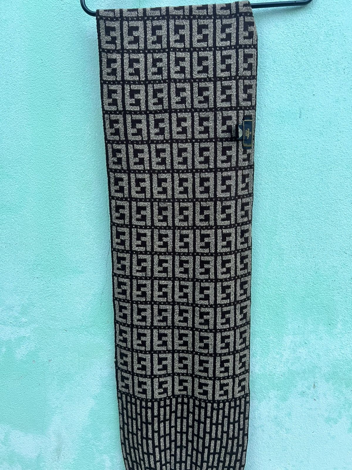 Fendi FENDI Zucca Monogram Wool Scarf Brown Vintage Size ONE SIZE - 12 Thumbnail