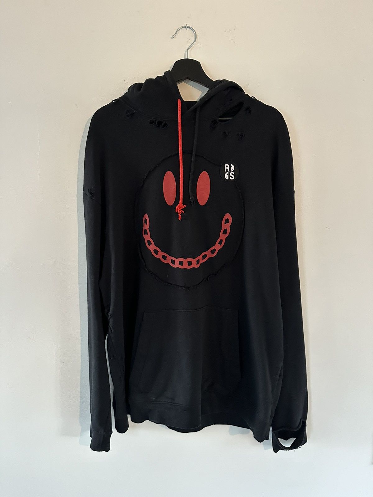 Raf Simons Raf Simons x Smiley Distressed Hoodie Size US L / EU 52-54 / 3 - 1 Thumbnail