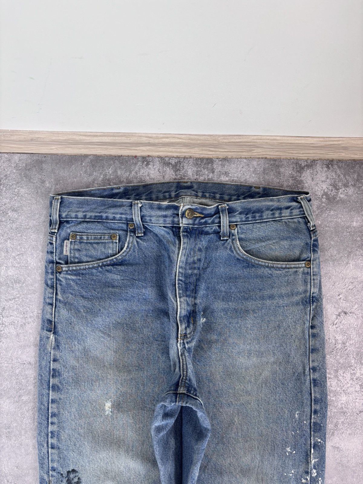 Carhartt Carhartt Men’s Denim Jeans Faded Blue USA Workwear B18 DST Size US 34 / EU 50 - 16 Thumbnail