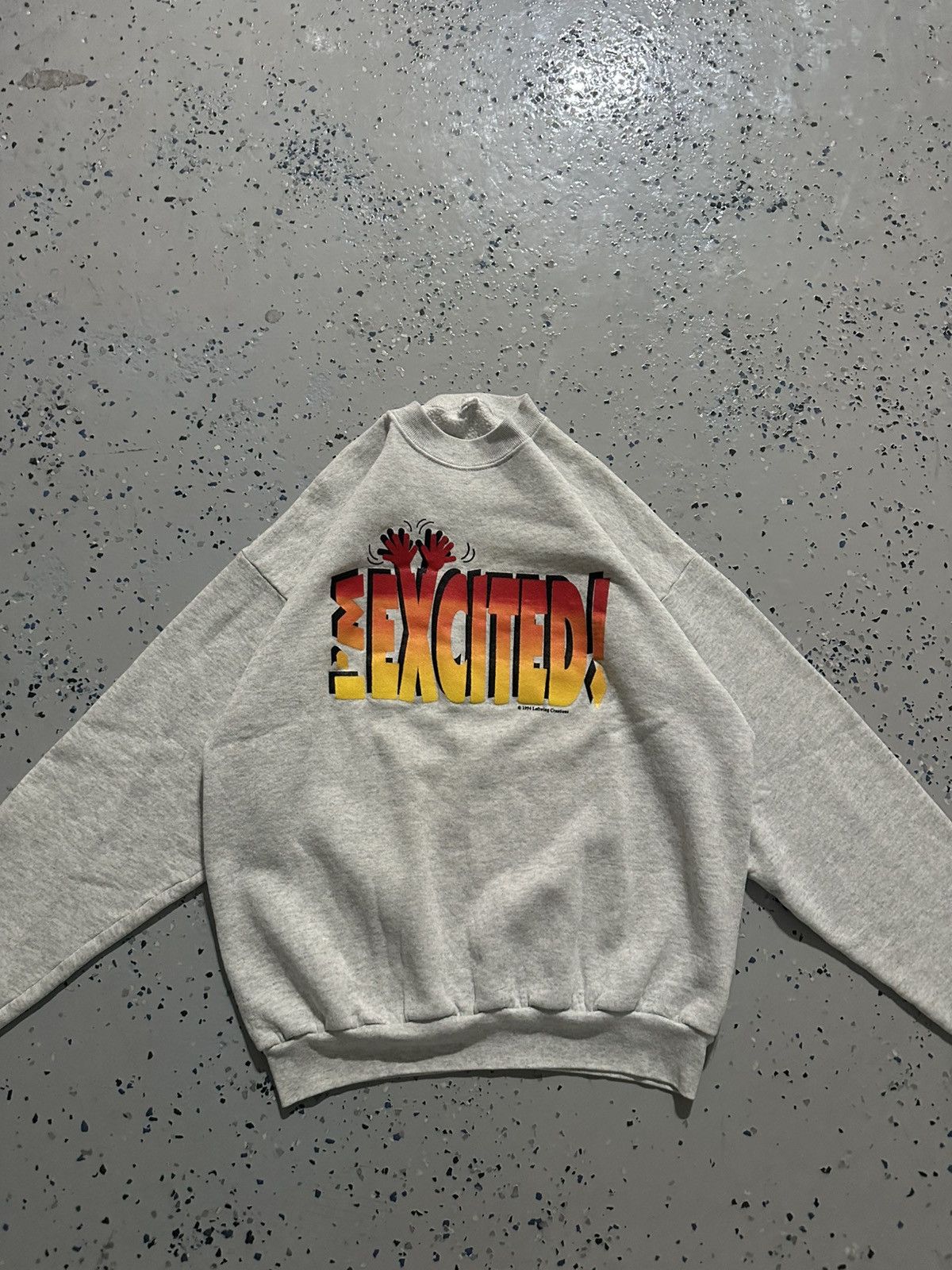 Vintage 1994 Vintage “I’m Excited” Grey Crewneck Size US M / EU 48-50 / 2 - 1 Thumbnail